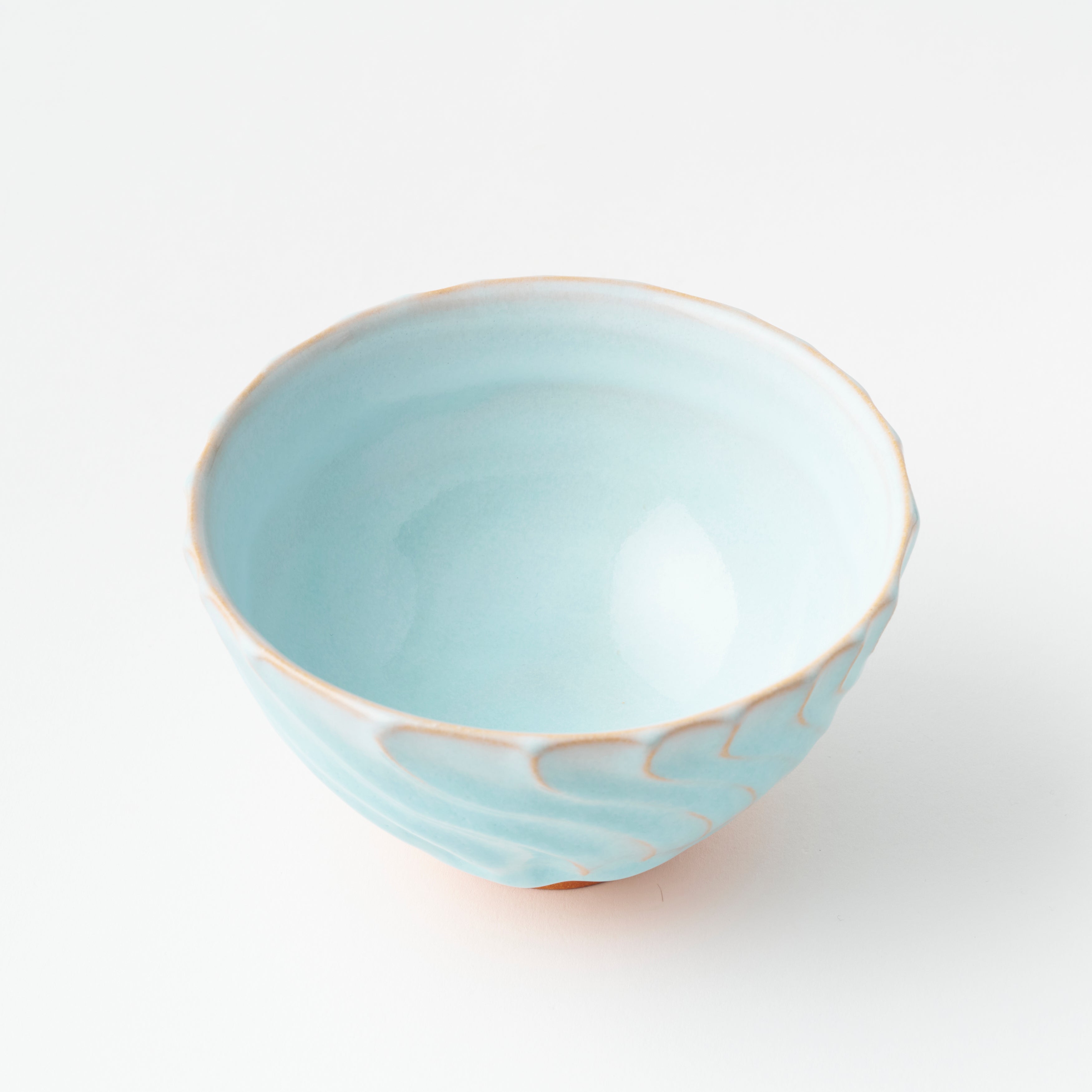 Tea Bowl with Pale Blue Glaze in Box/ Yasushi Okada
