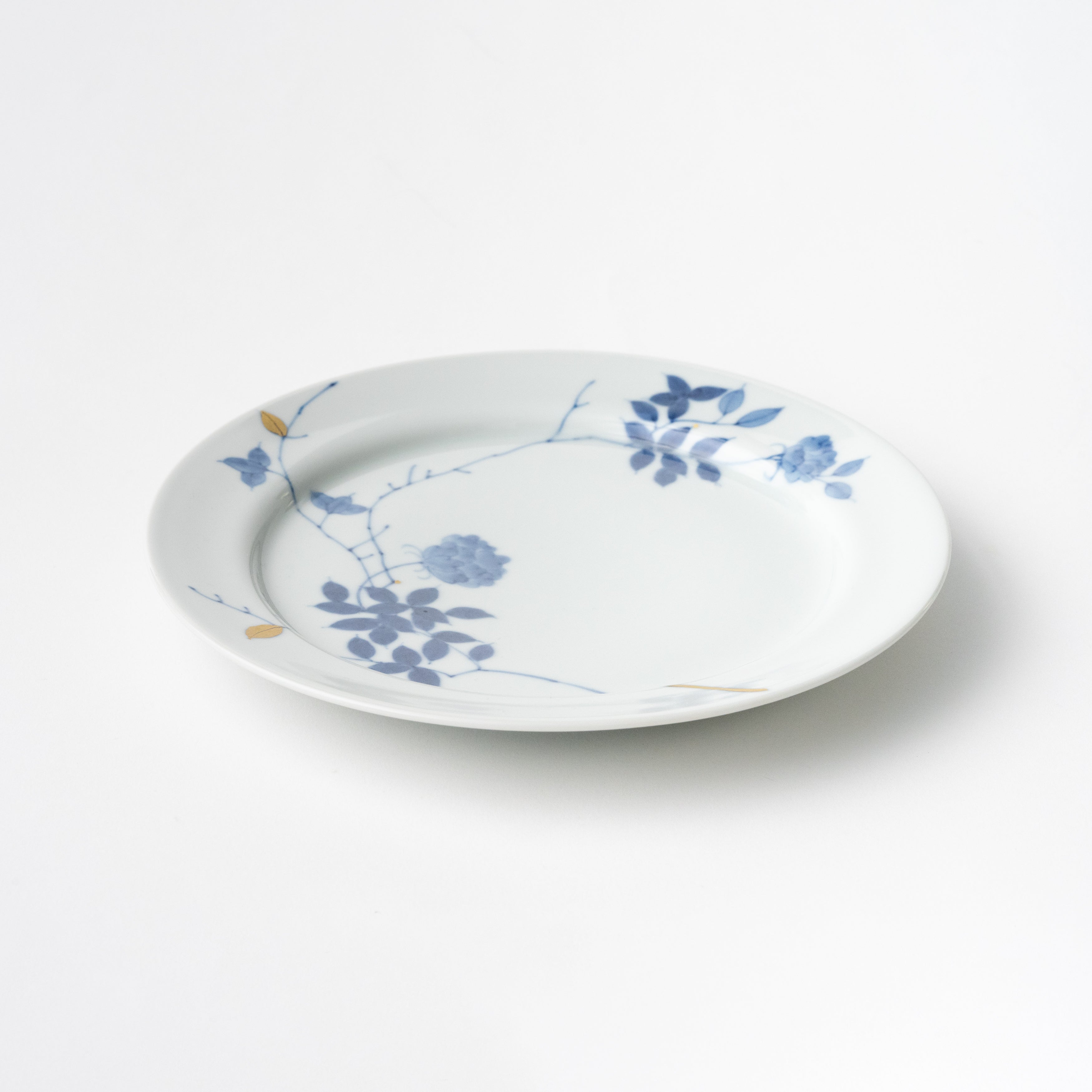 24cm Round Rim Plate / Gold & Rose