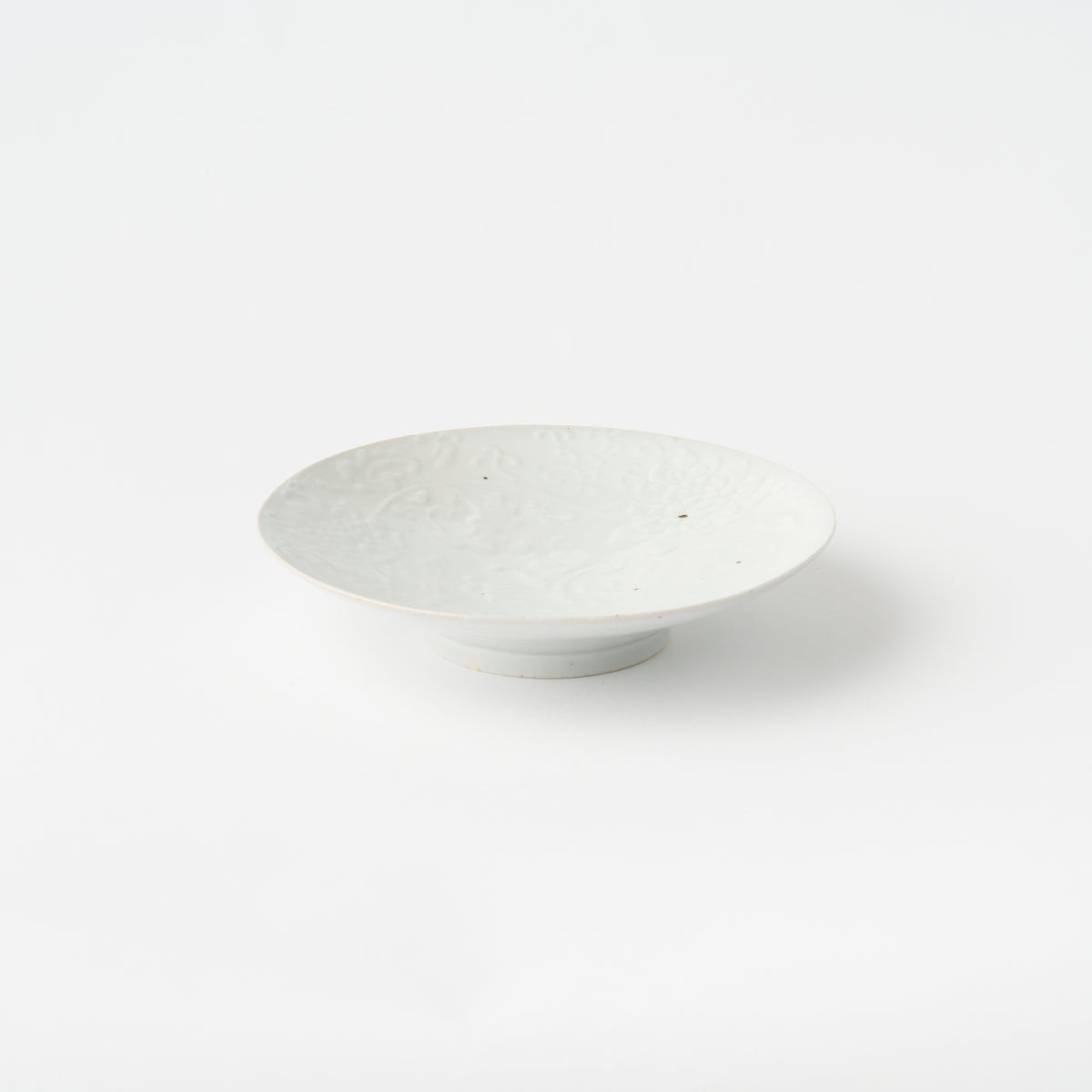 White Porcelain Botanical Shallow Bowl (18cm)