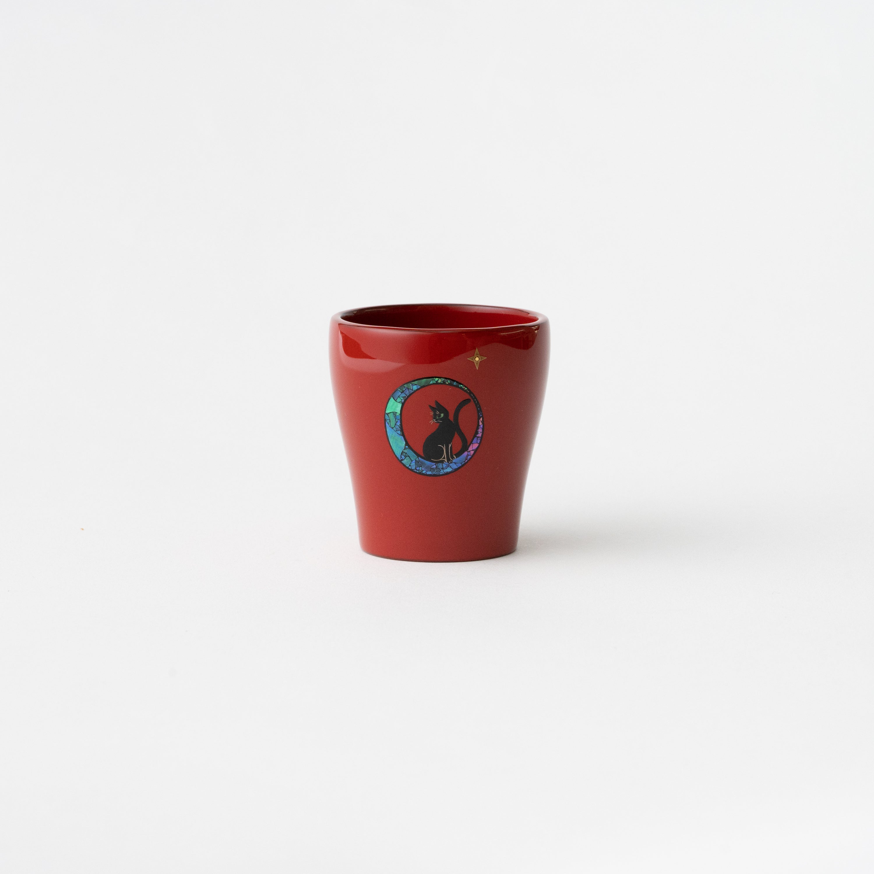 Cat on Crescent Moon Cup