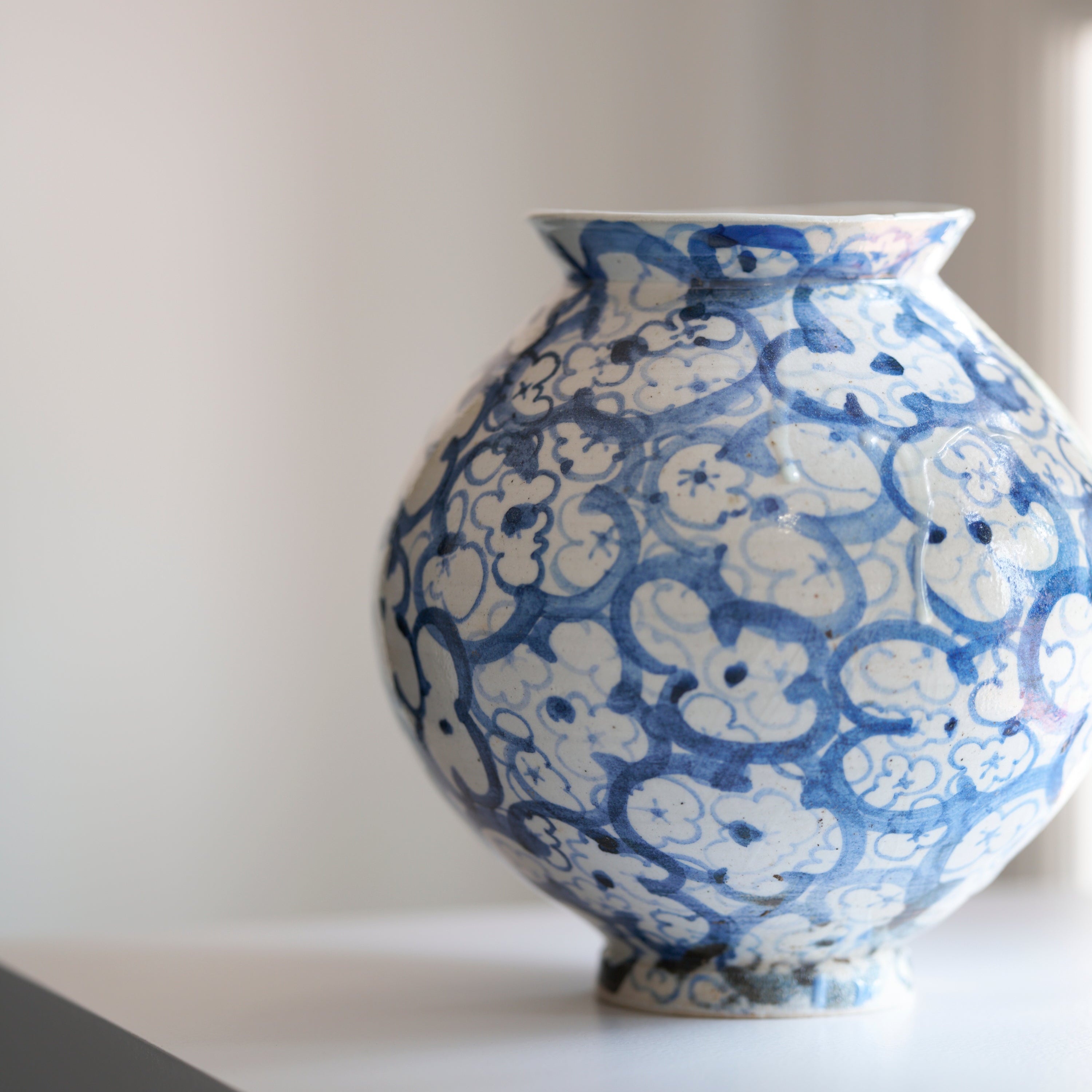 Small Flowers Moon Jar