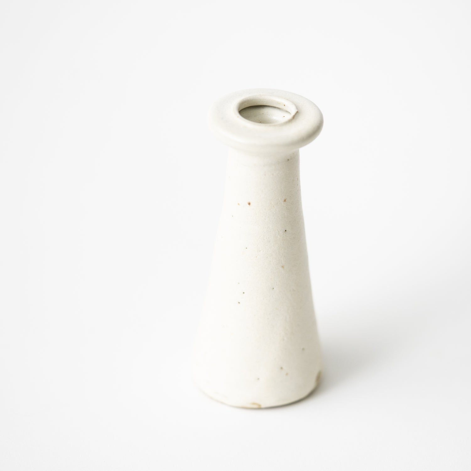 White Glaze Flower Vase H14 / Kenta Nakazato