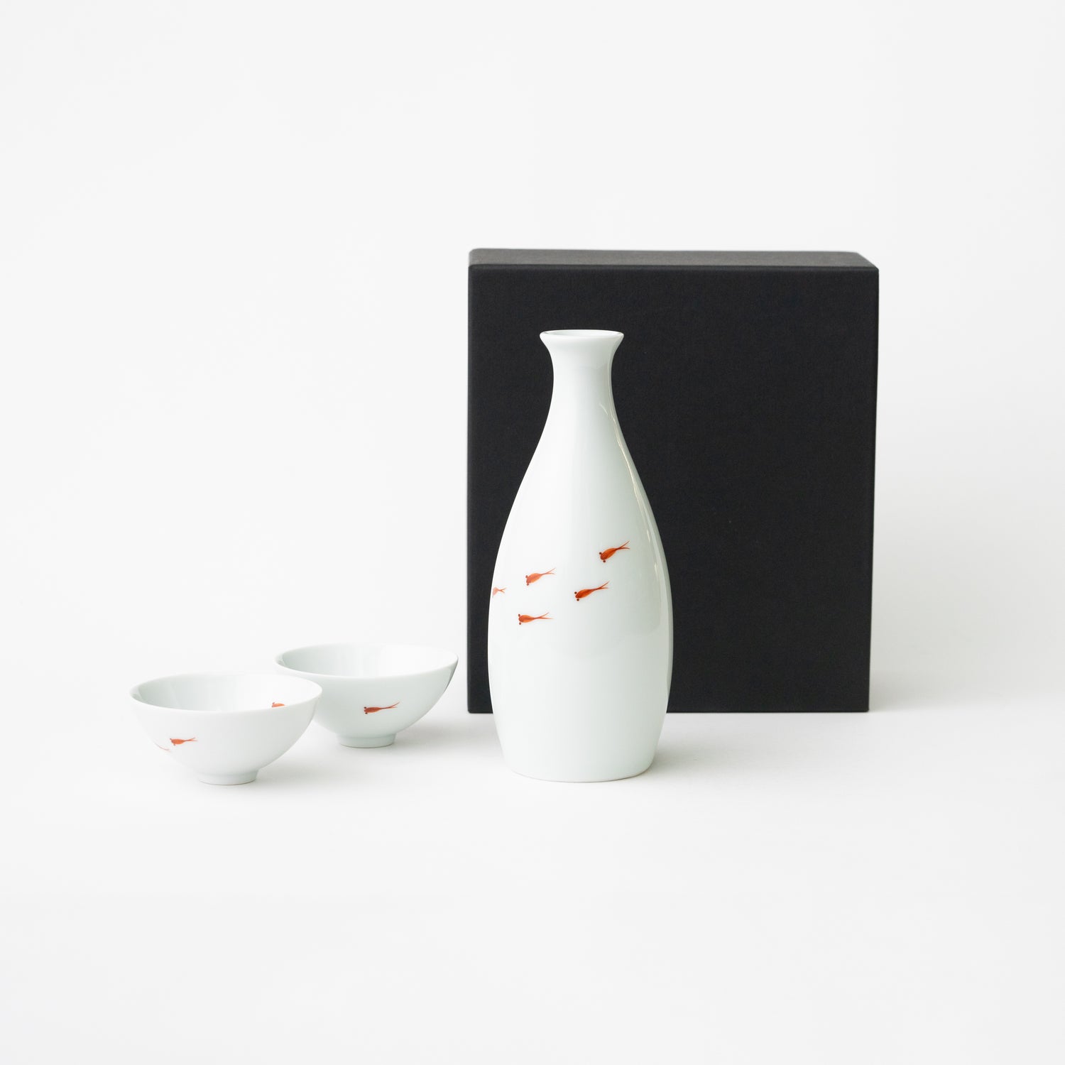 Tokkuri & Sake Cup Set / Red Killifish
