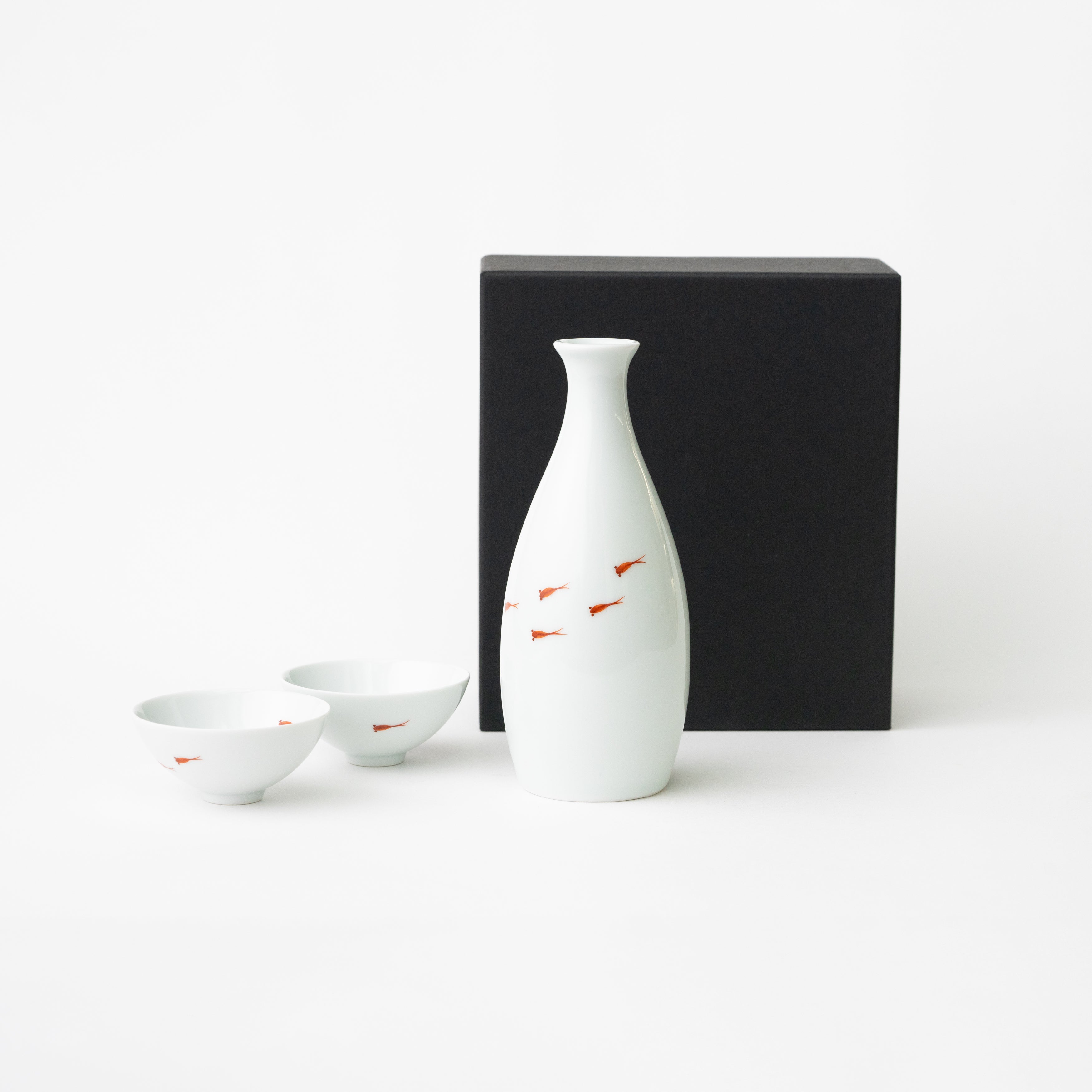 Tokkuri & Sake Cup Set / Red Killifish