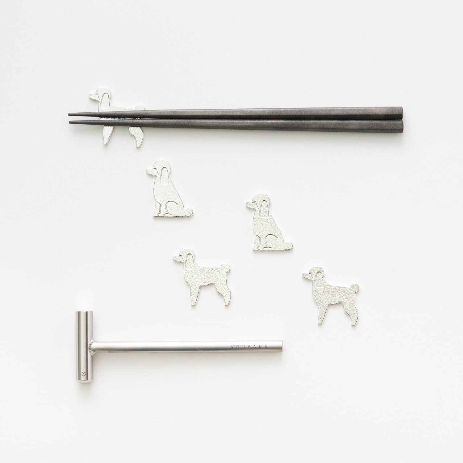 Hammering Kit - Chopstick Rest 5pcs Set / Poodle