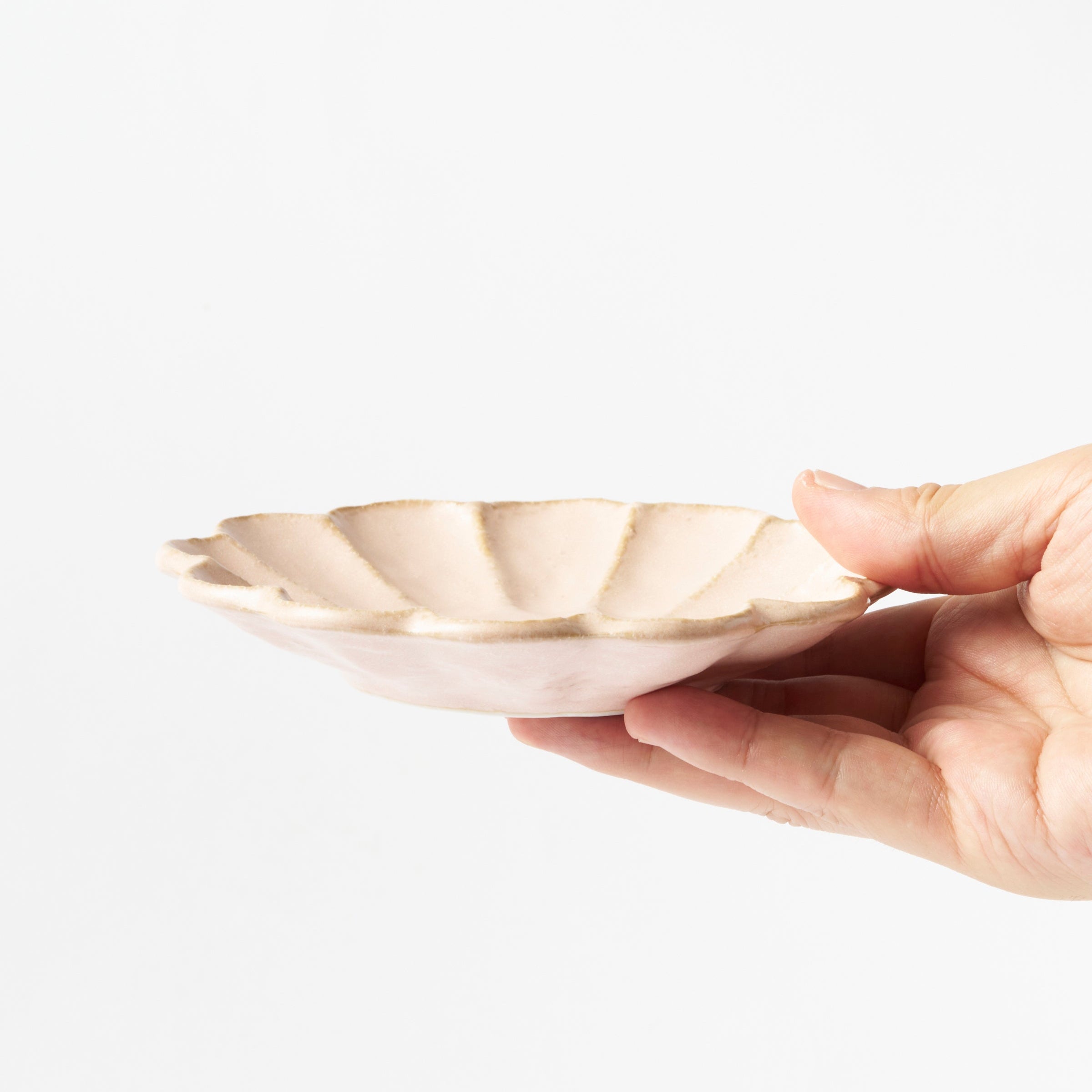 Rinka Plate (S) Pair in Paper Box / White & Pink