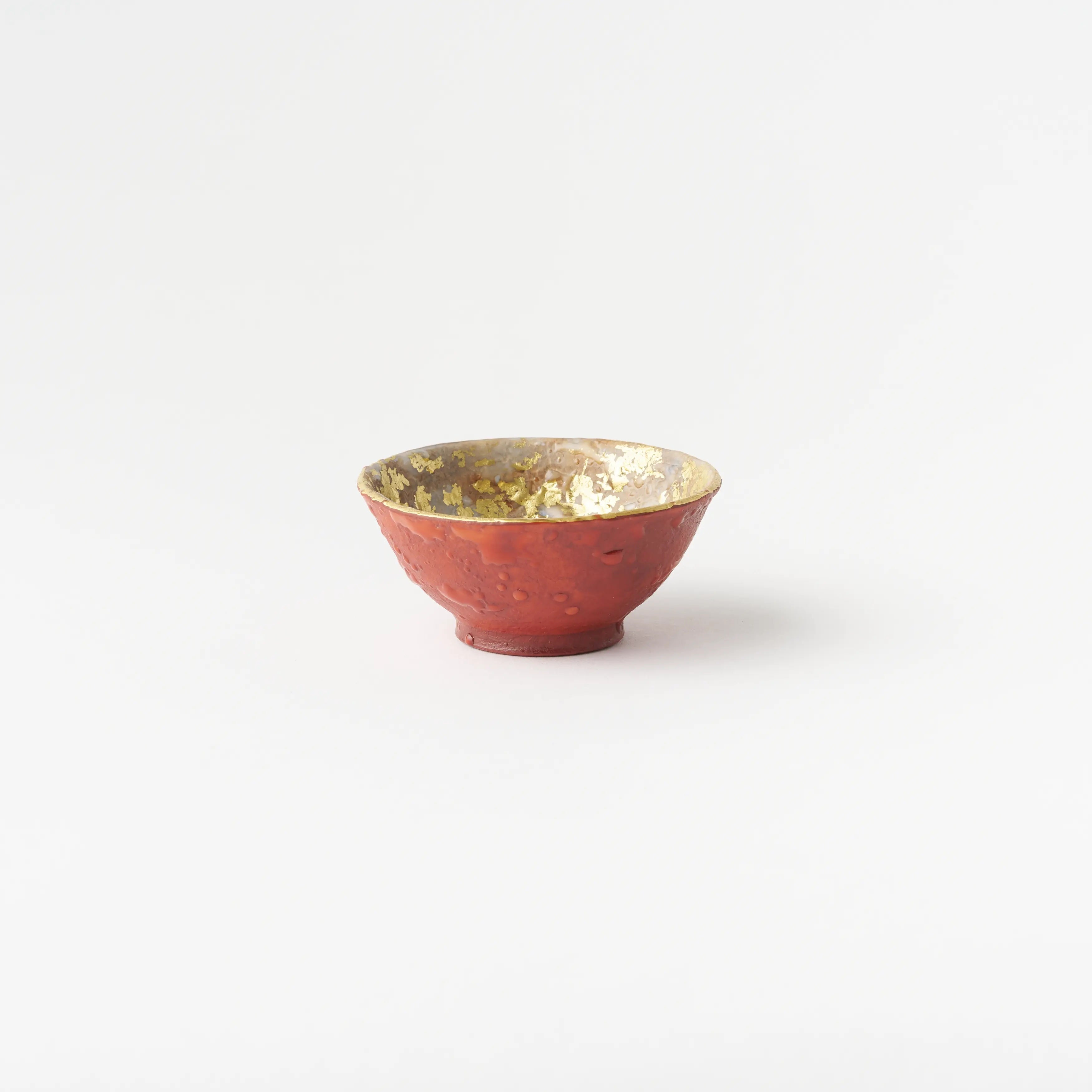 Sake Cup - Multicolored gold painting / Red / Yukio Yosita and Mifuyu