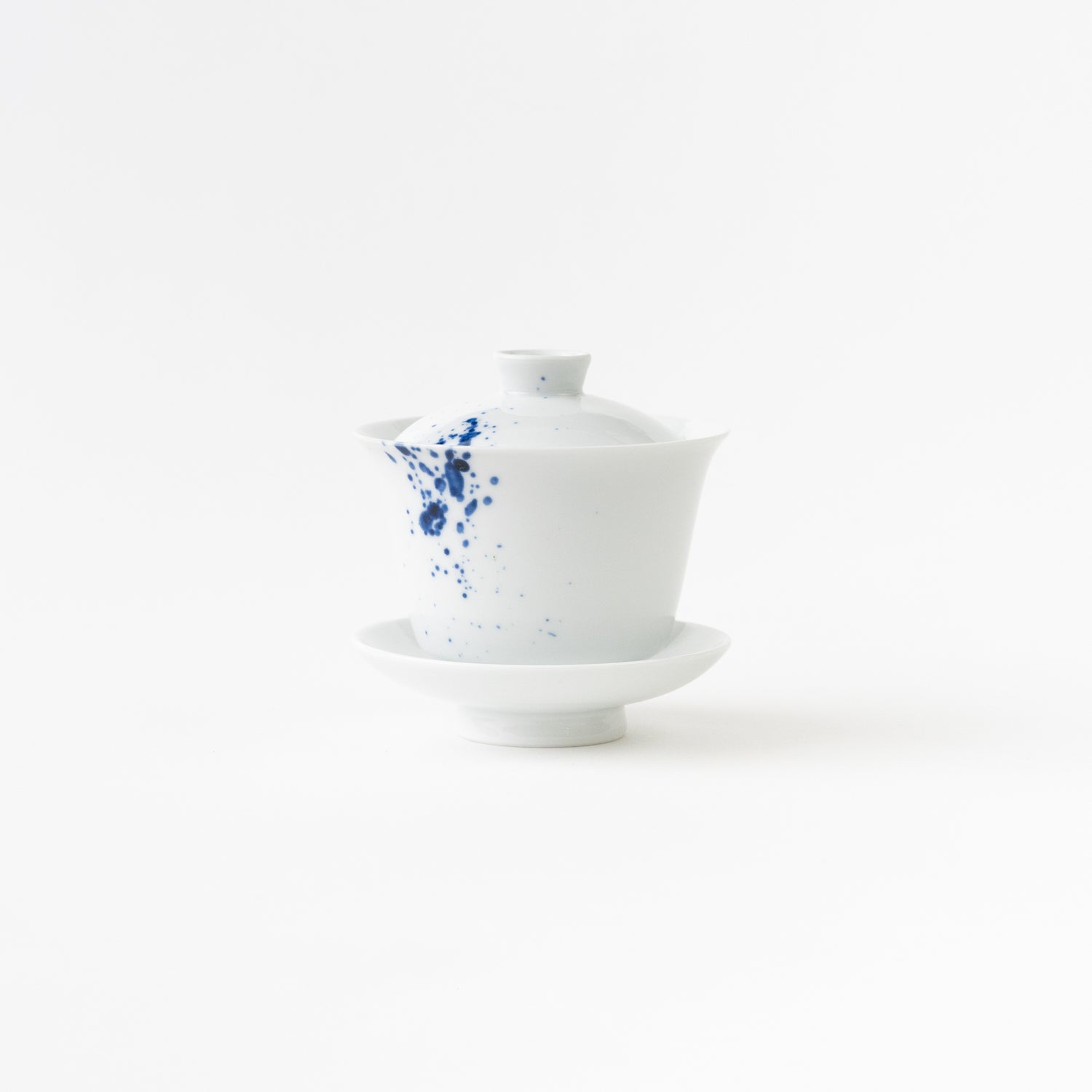Tea Cup with Lid & Saucer / Ink Spray