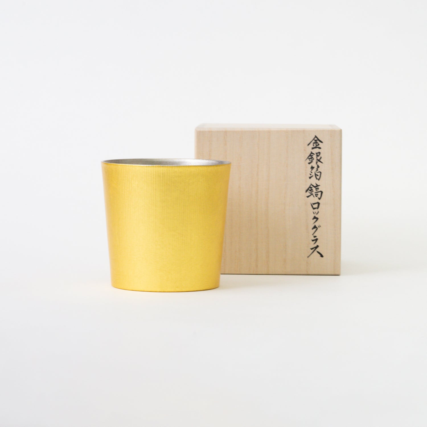 Fine Line Shinogi Rock Glass / Gold with Inner Silver