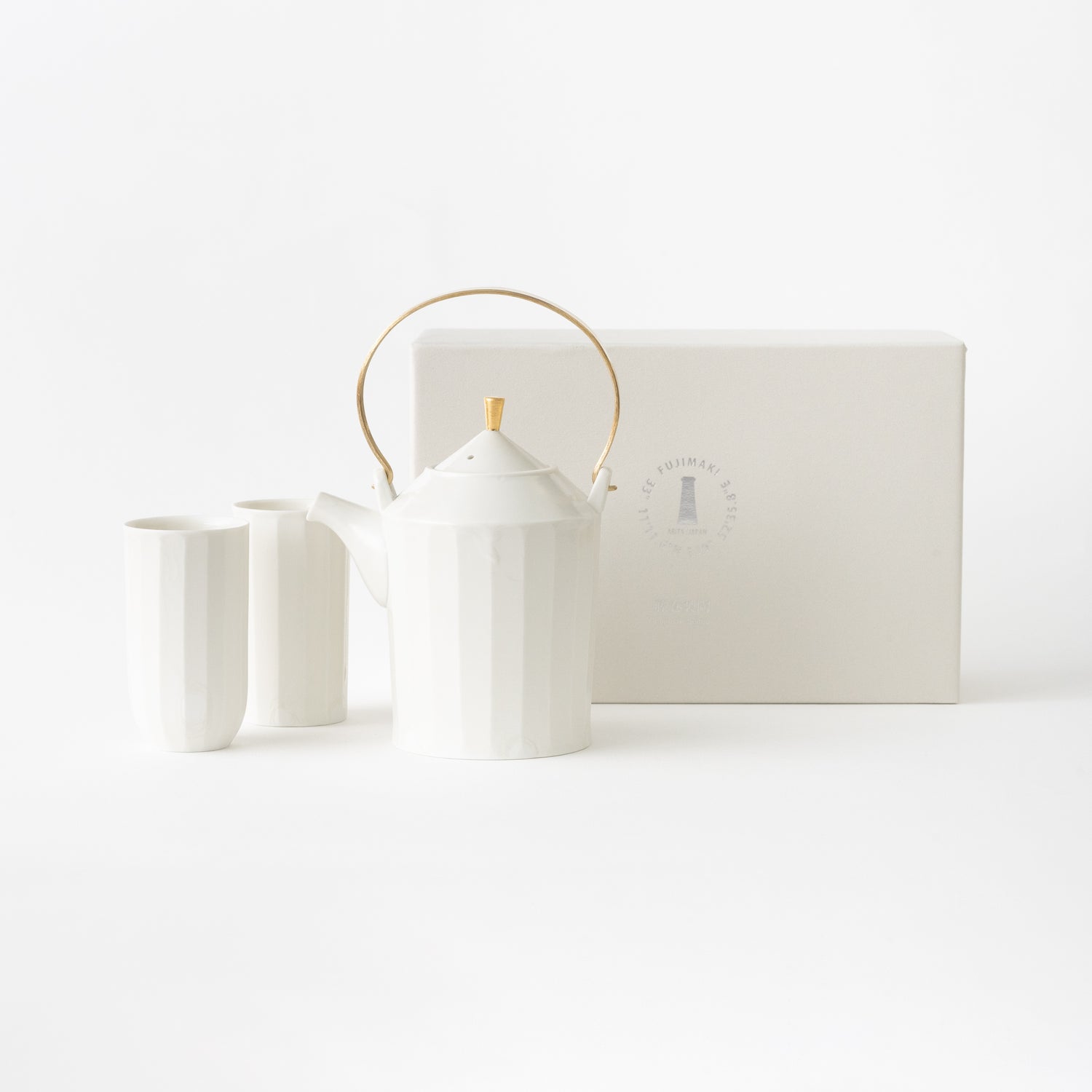 Tea Pot & Cups Set / Shinogi White