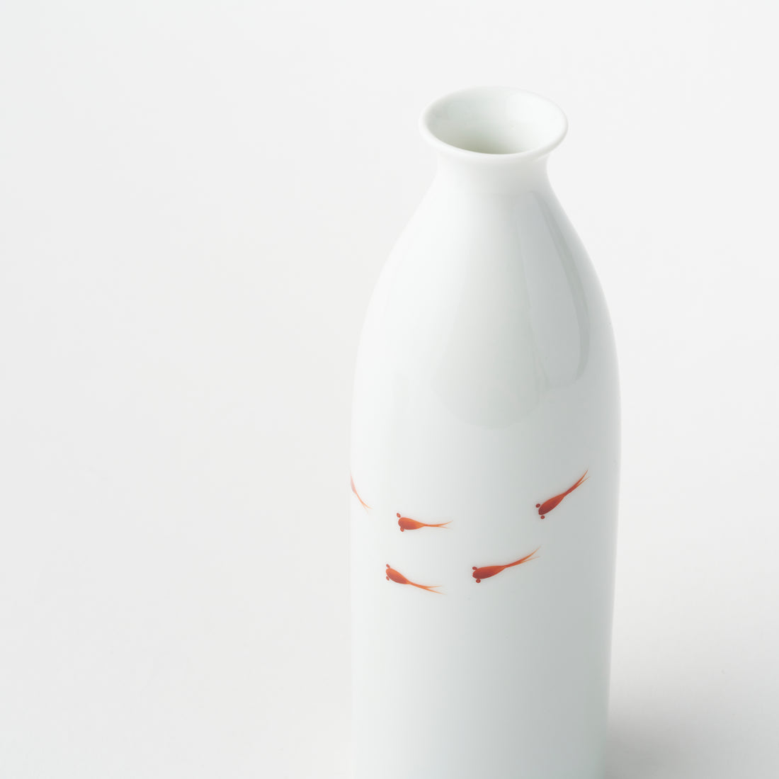 Edo Tokkuri &amp; Pair Sake Cups Set with Box / Red Killifish