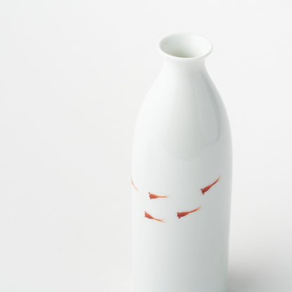 Edo Tokkuri &amp; Pair Sake Cups Set with Box / Red Killifish