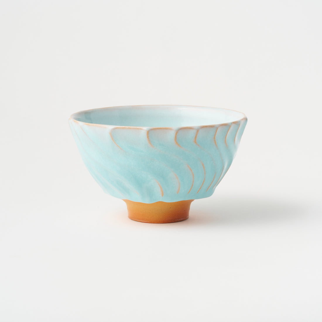 Tea Bowl with Pale Blue Glaze in Box/ Yasushi Okada