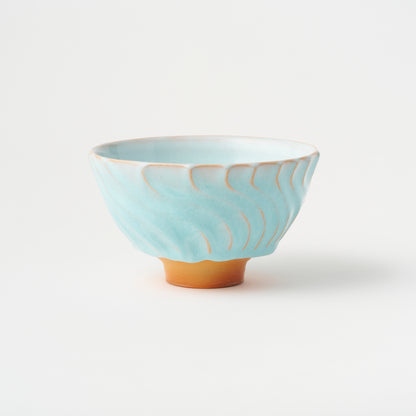 Tea Bowl with Pale Blue Glaze in Box/ Yasushi Okada