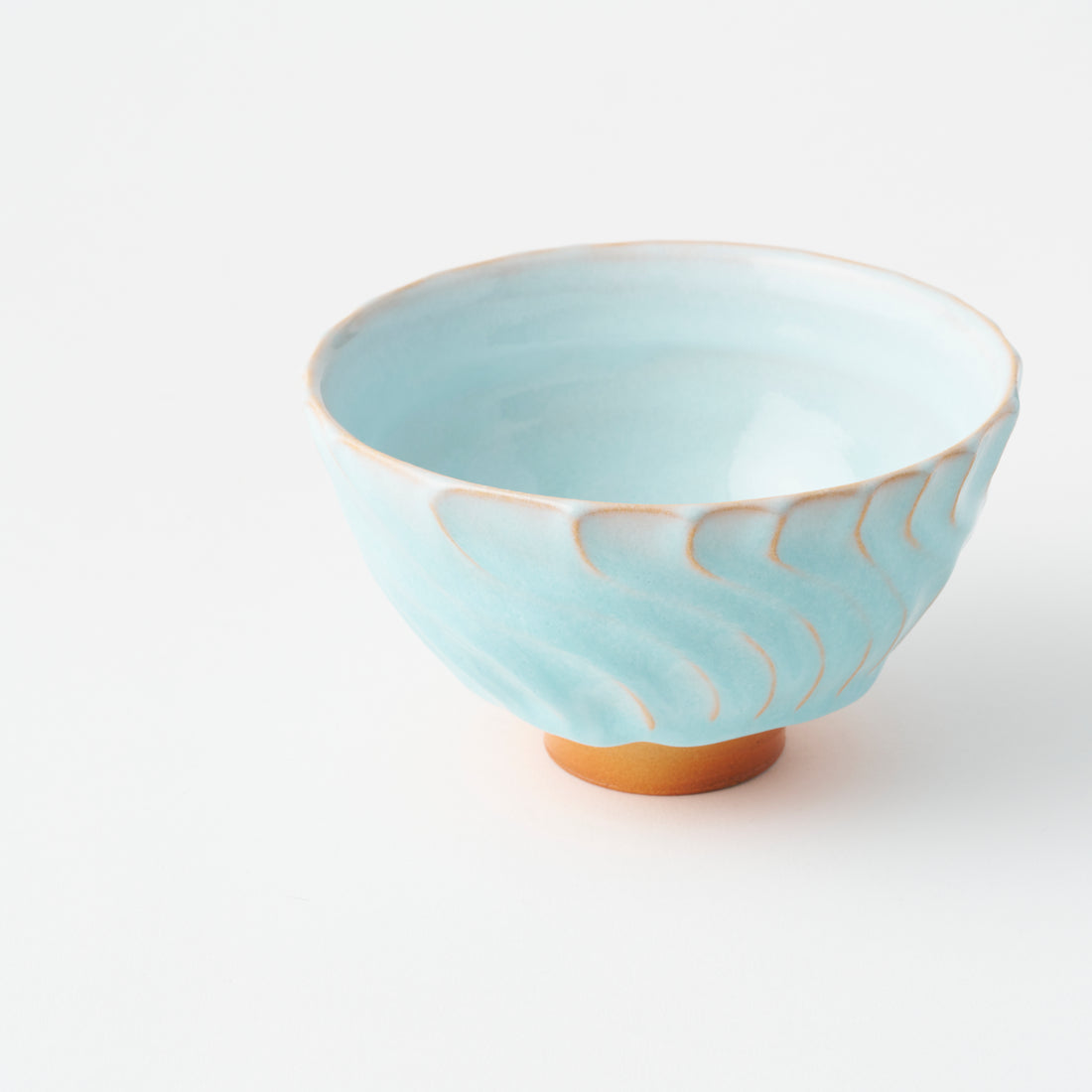 Tea Bowl with Pale Blue Glaze in Box/ Yasushi Okada