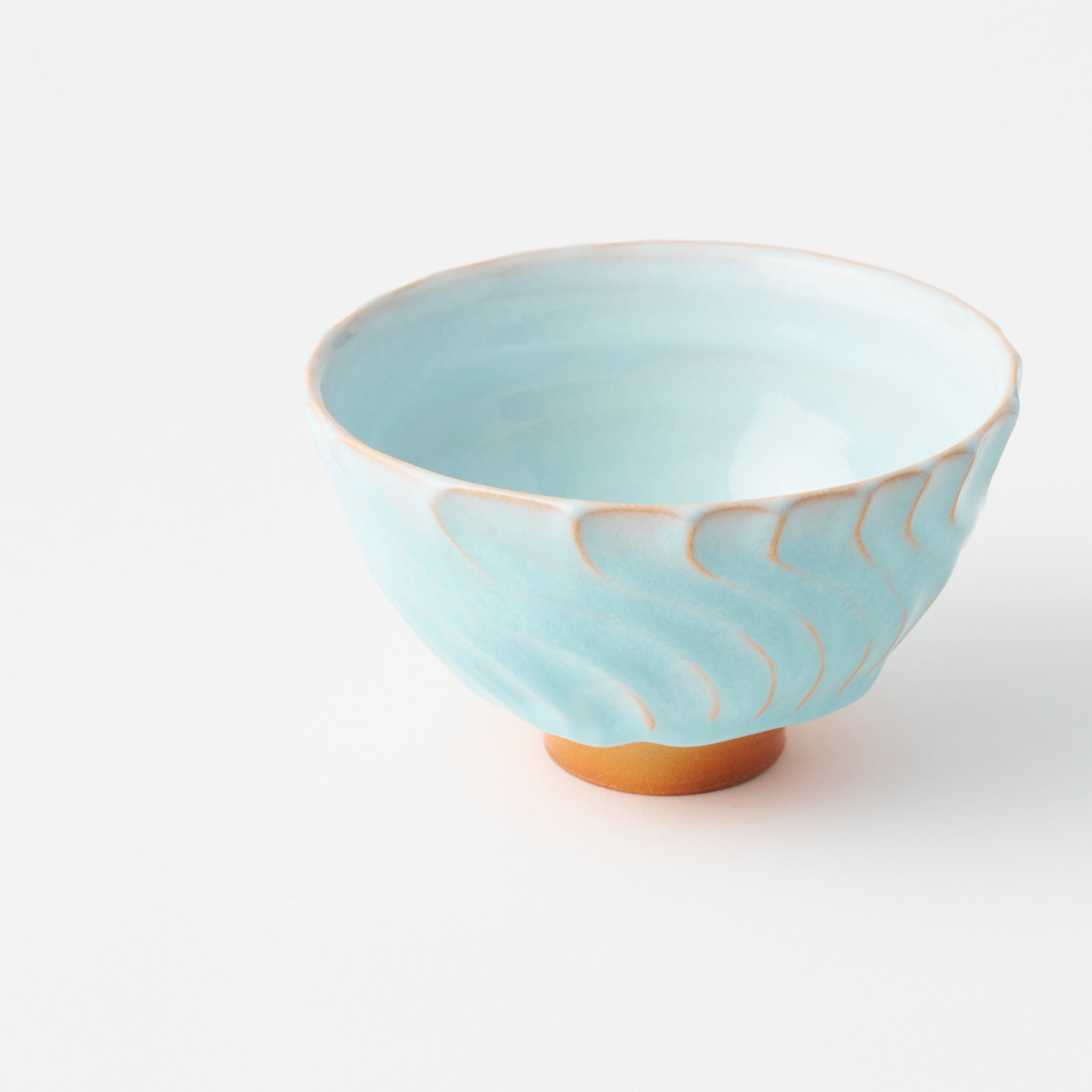 Tea Bowl with Pale Blue Glaze in Box/ Yasushi Okada