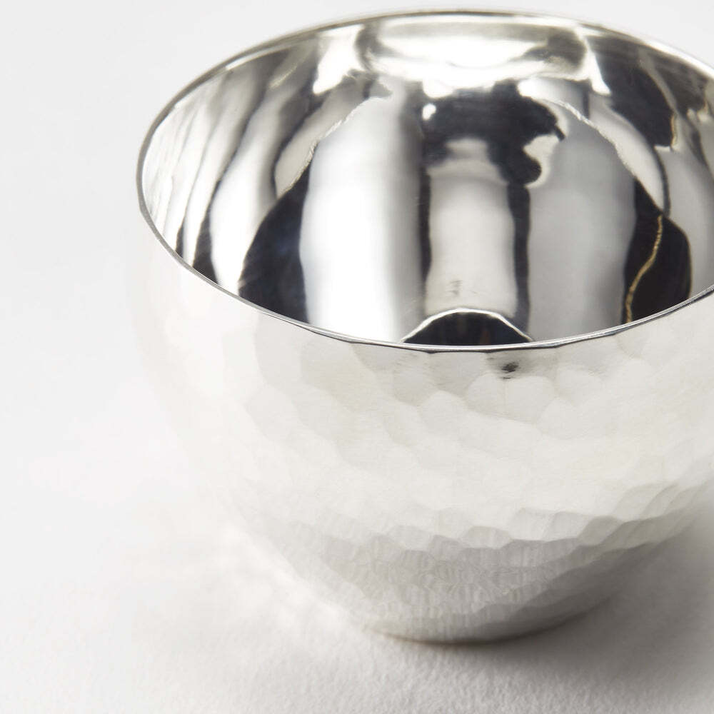 Silver Sake Cup (Tsuchime)