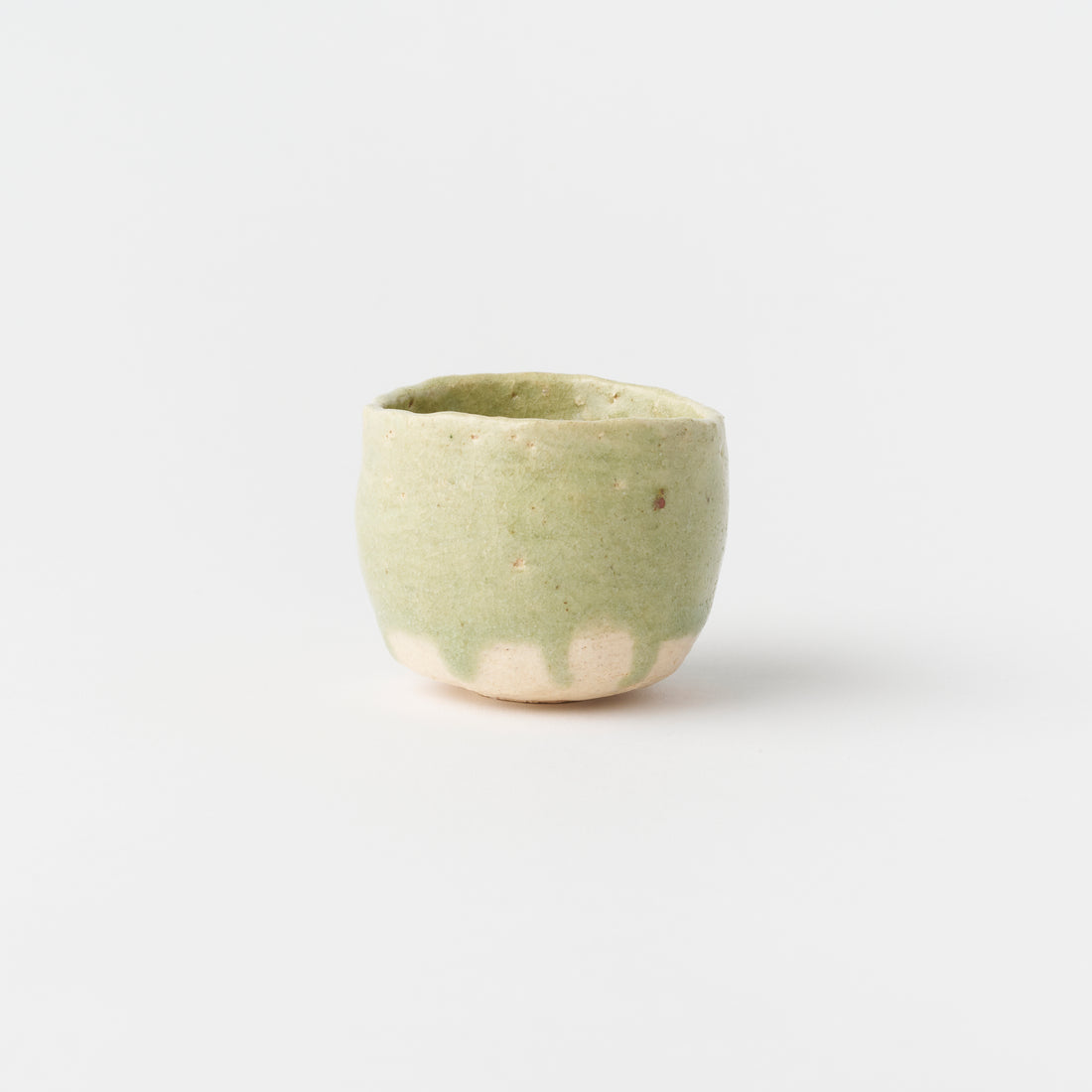 Imayaki Jade Green Sake Cup (C) in Box / Hideki Yanashita