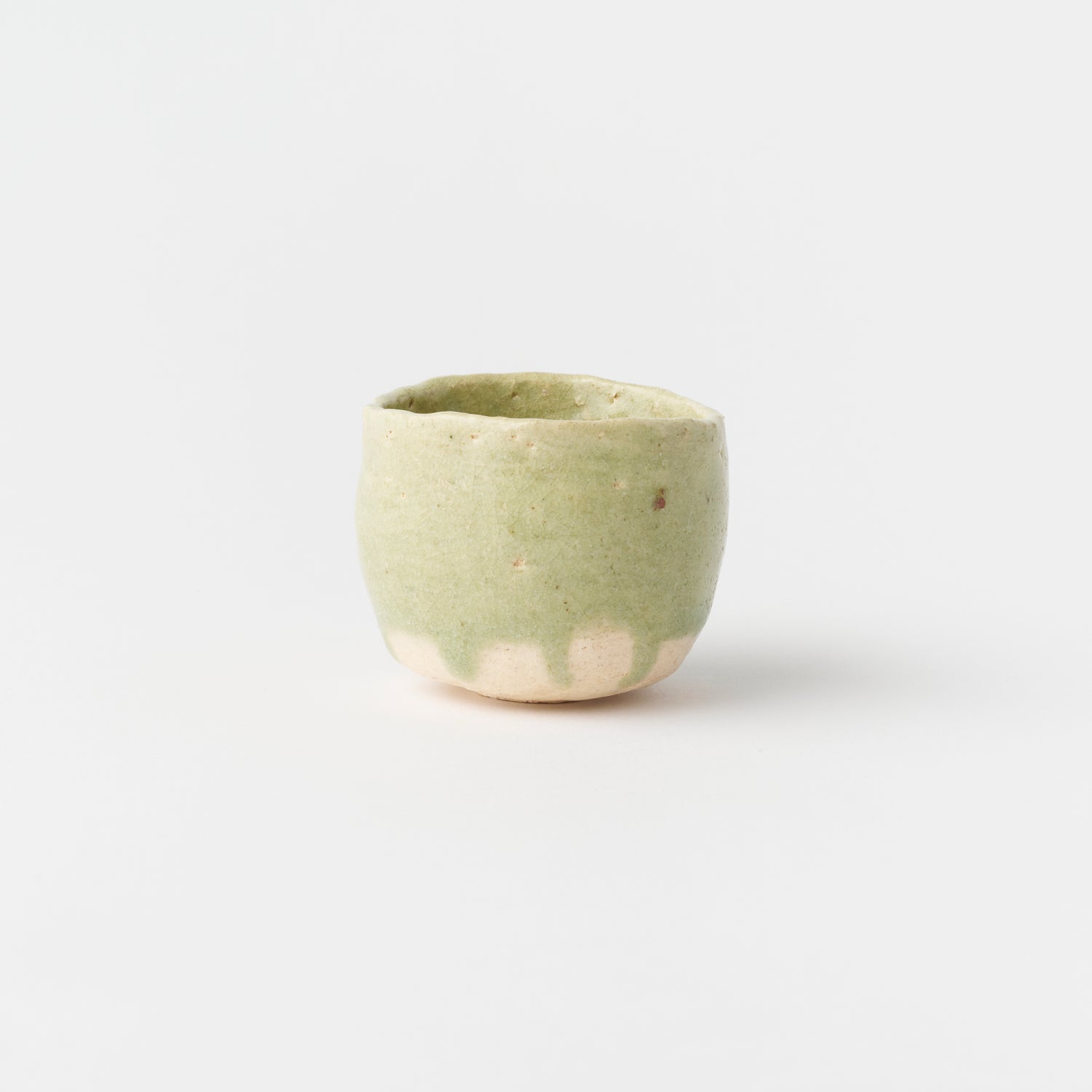 Imayaki Jade Green Sake Cup (C) in Box / Hideki Yanashita
