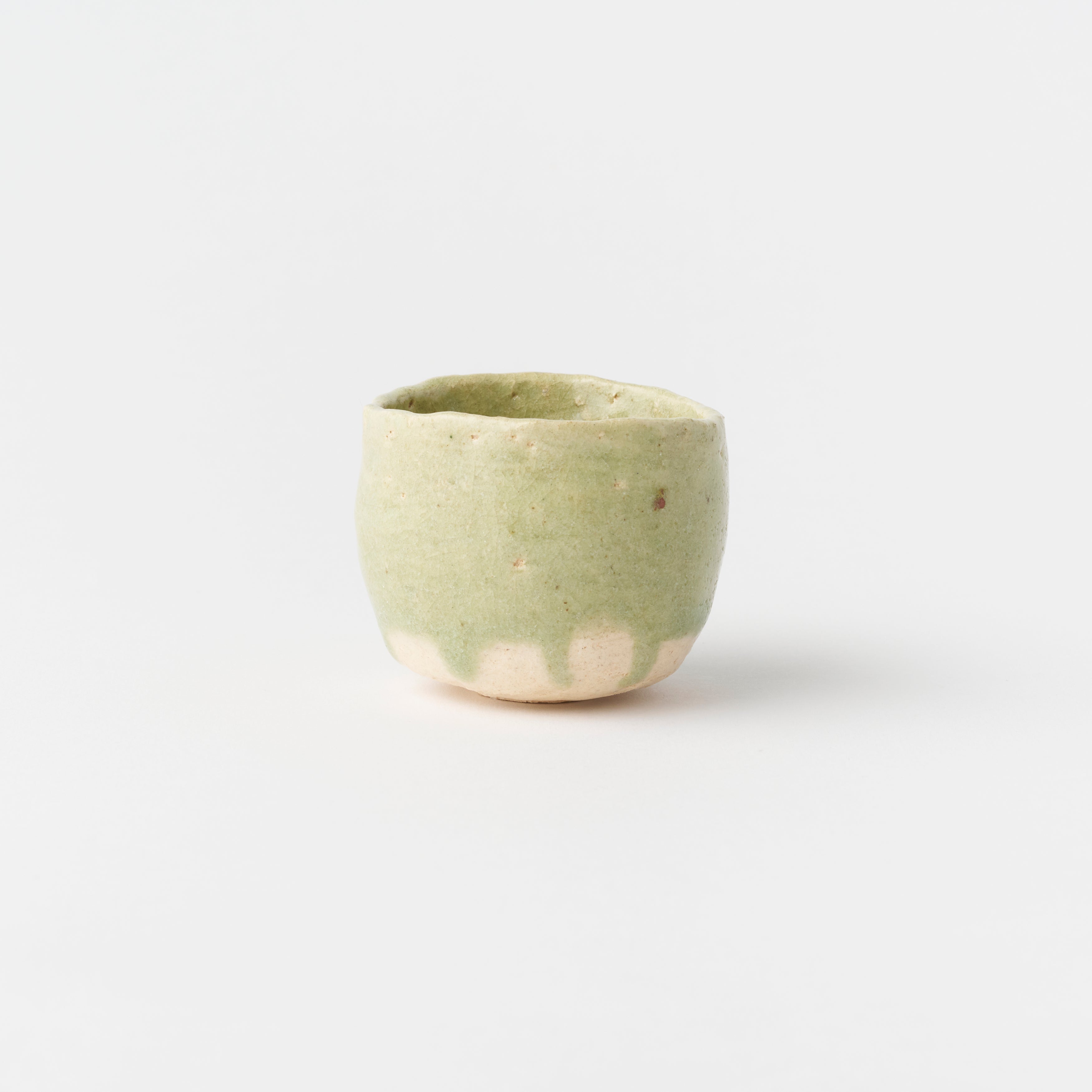 Imayaki Jade Green Sake Cup (C) in Box / Hideki Yanashita