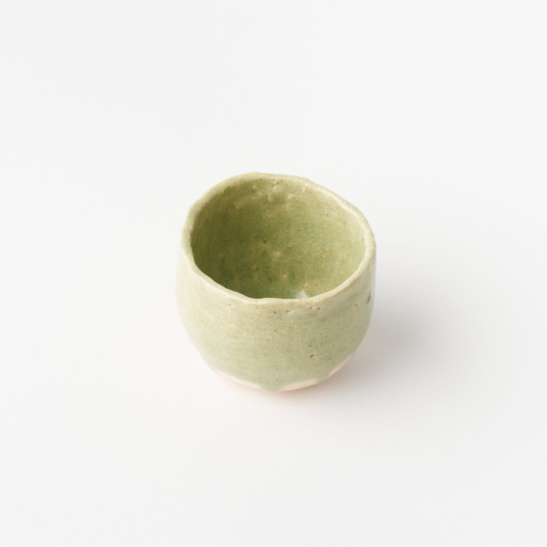 Imayaki Jade Green Sake Cup (B) in Box / Hideki Yanashita