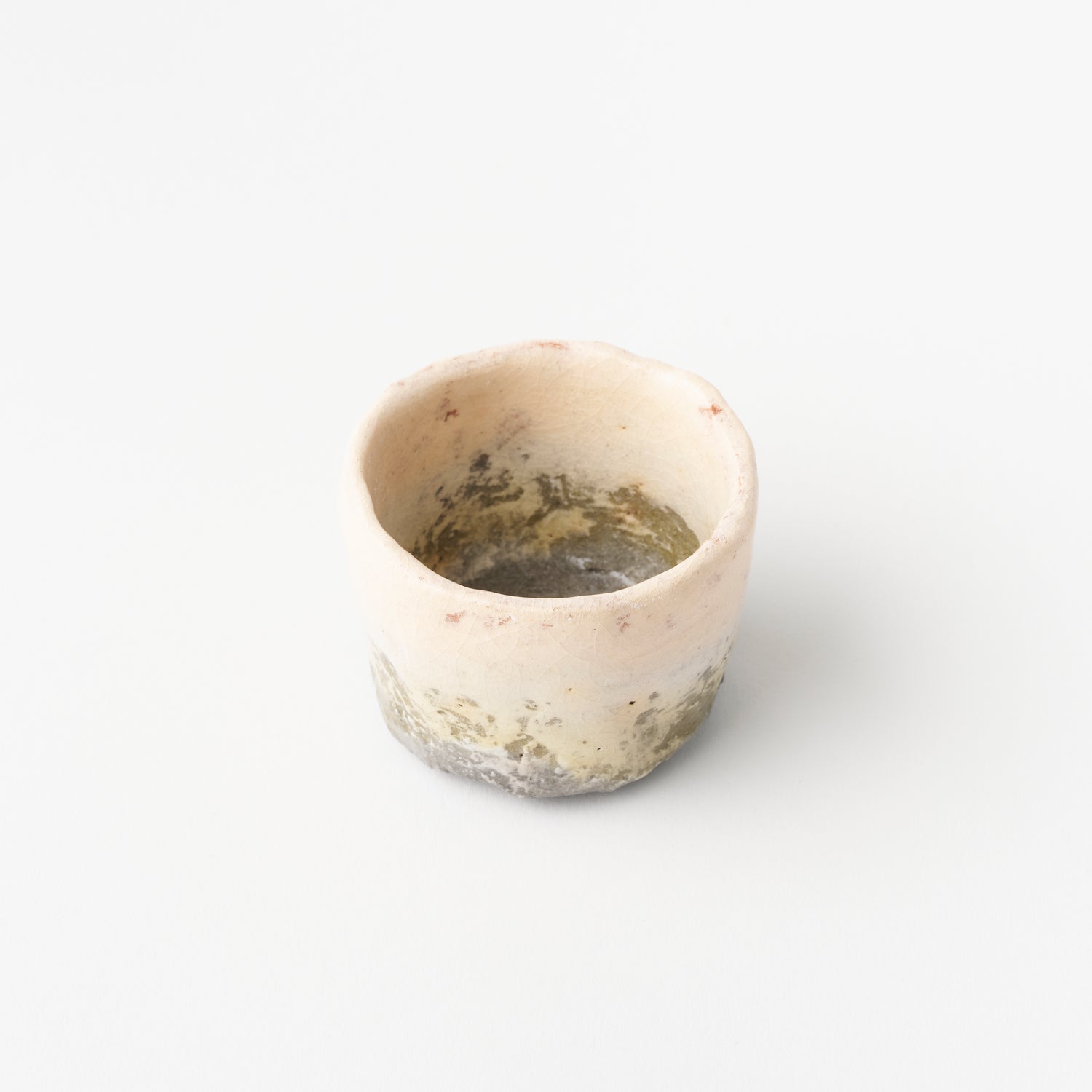 White Raku Sake Cup in Box / Fujisan (Mt. Fuji) / Hideki Yanashita