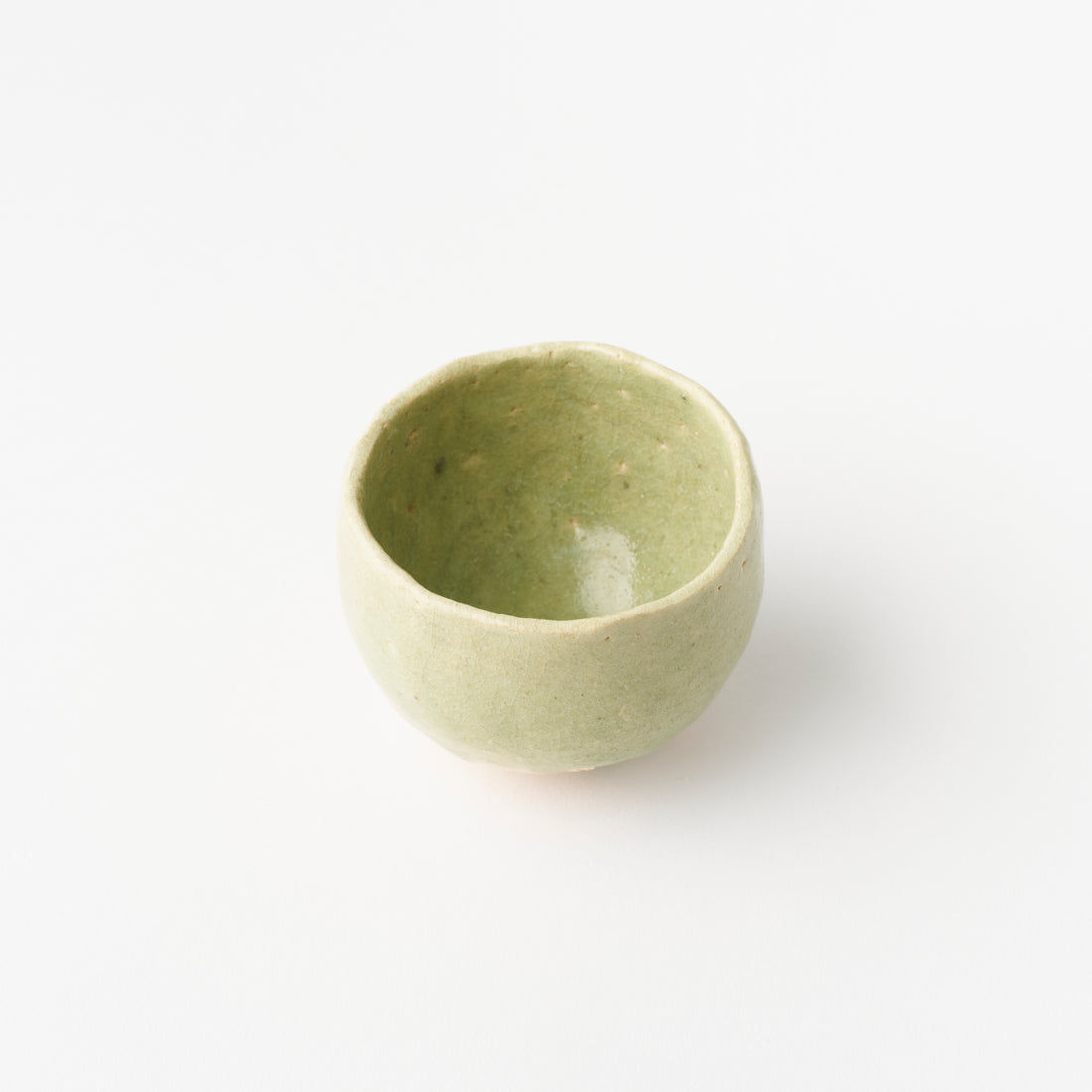Imayaki Jade Green Sake Cup (C) in Box / Hideki Yanashita