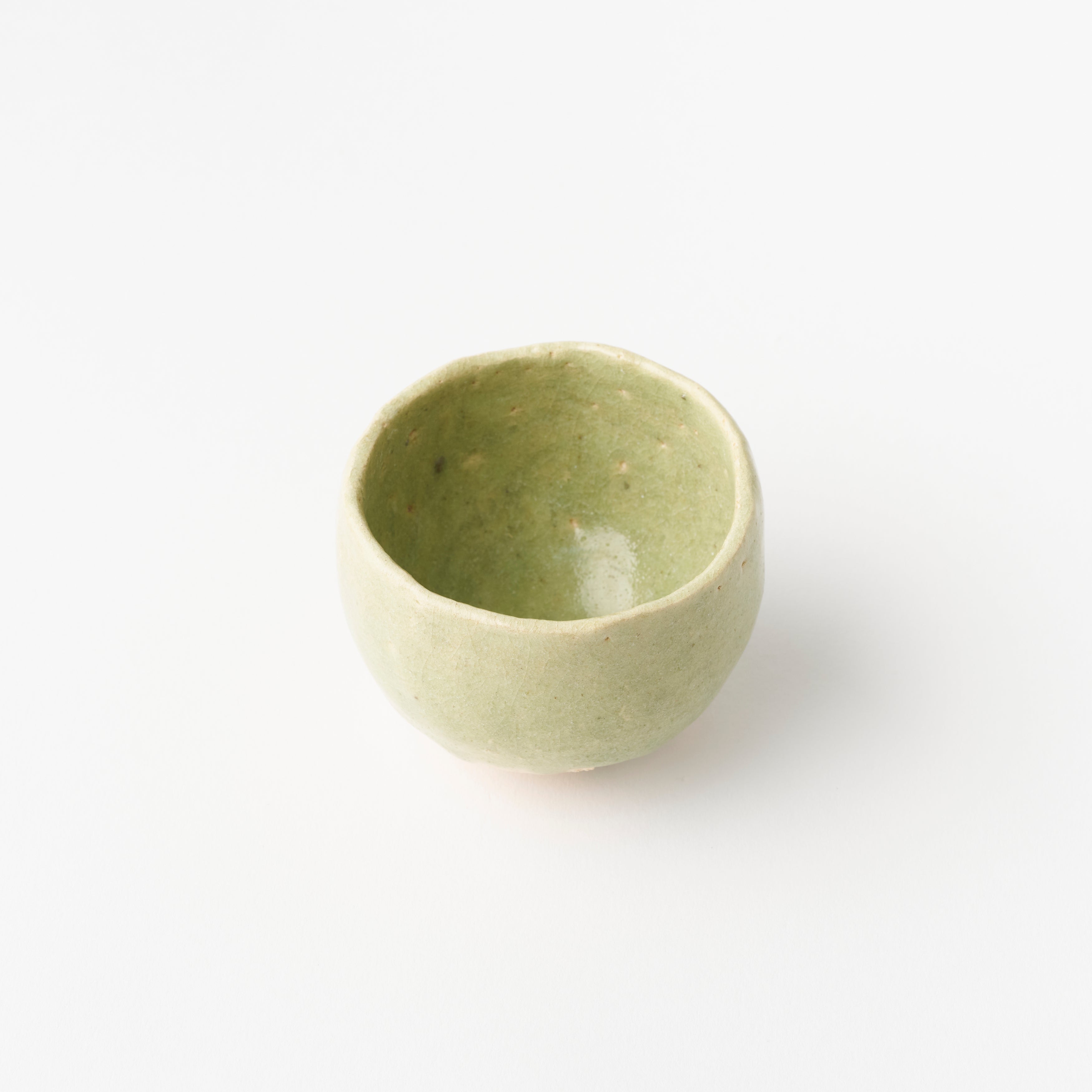 Imayaki Jade Green Sake Cup (C) in Box / Hideki Yanashita
