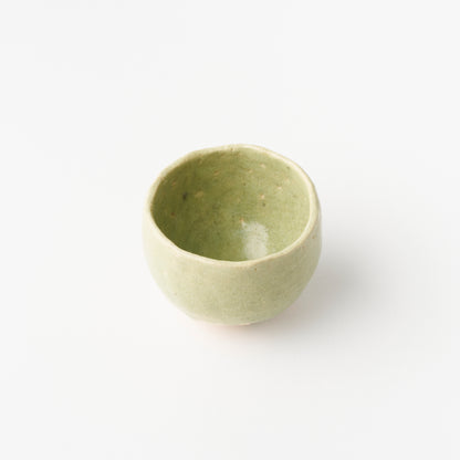 Imayaki Jade Green Sake Cup (C) in Box / Hideki Yanashita