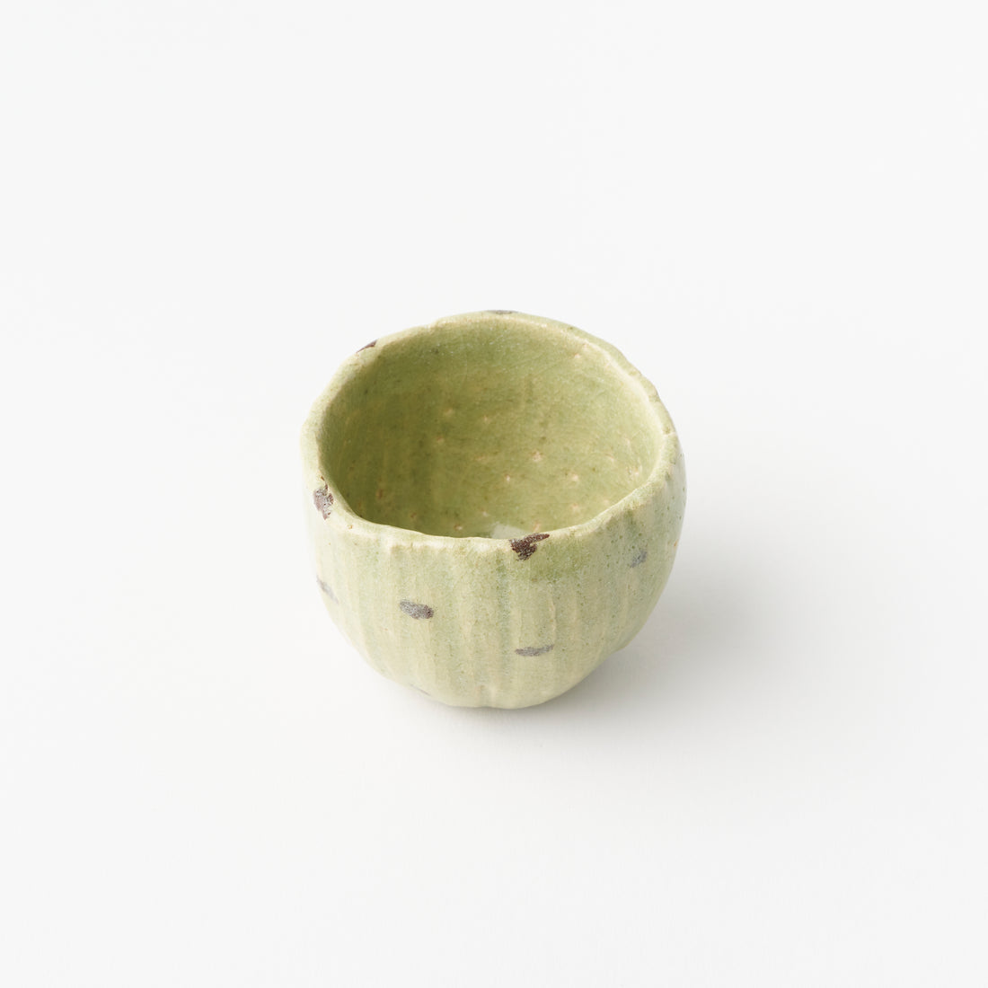 Imayaki Jade Green Sake Cup (A) in Box / Hideki Yanashita