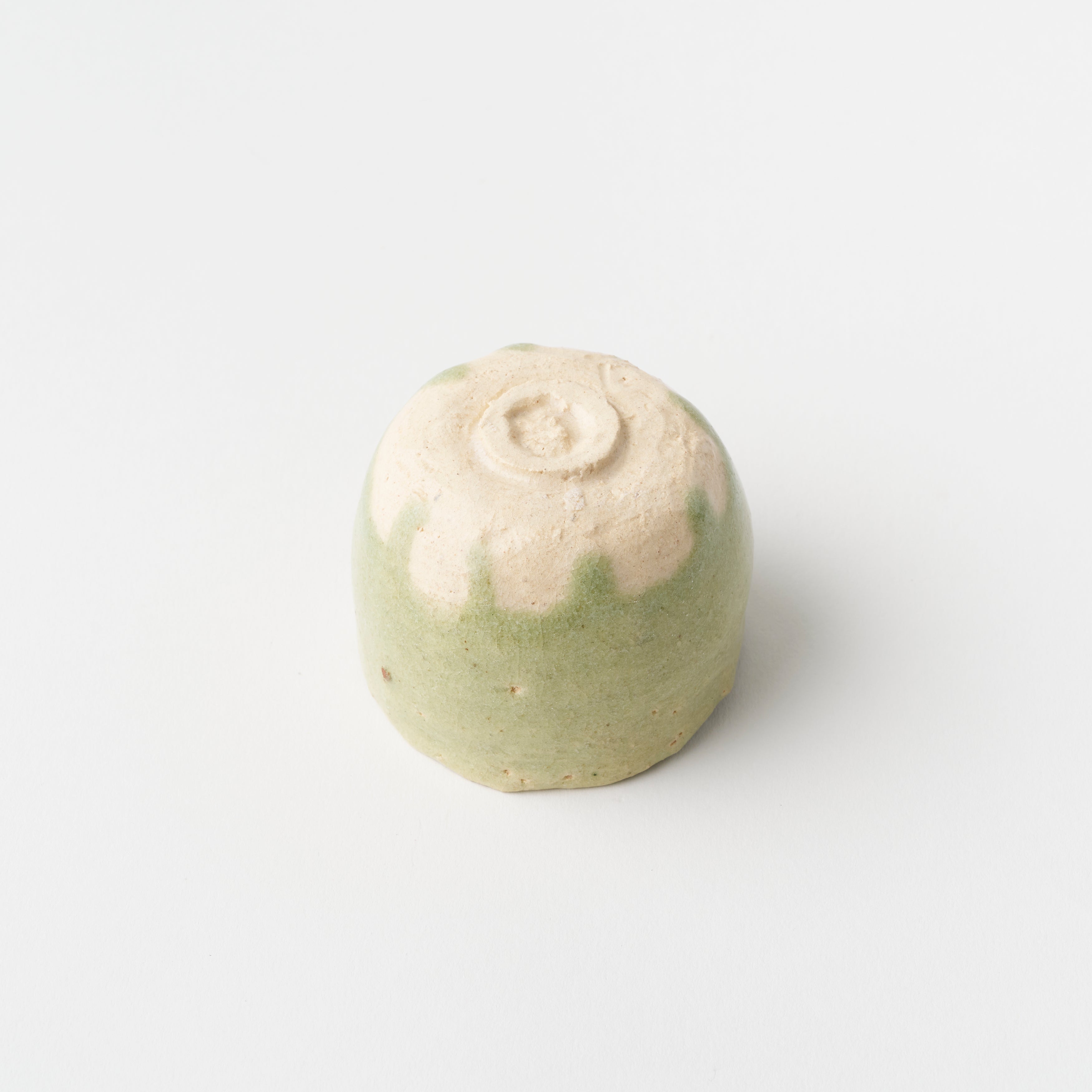 Imayaki Jade Green Sake Cup (C) in Box / Hideki Yanashita