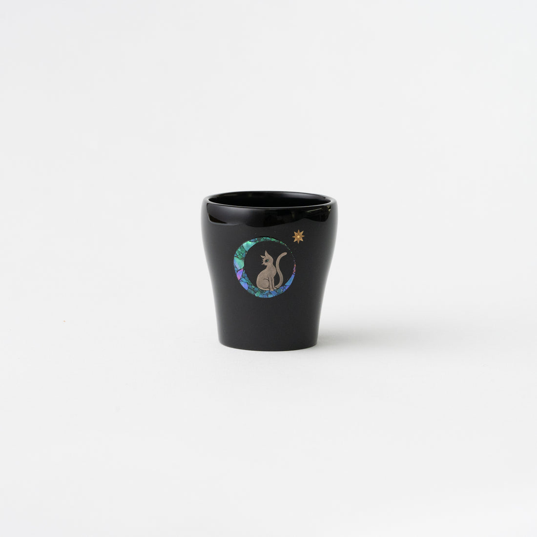 Cat on Crescent Moon Cup