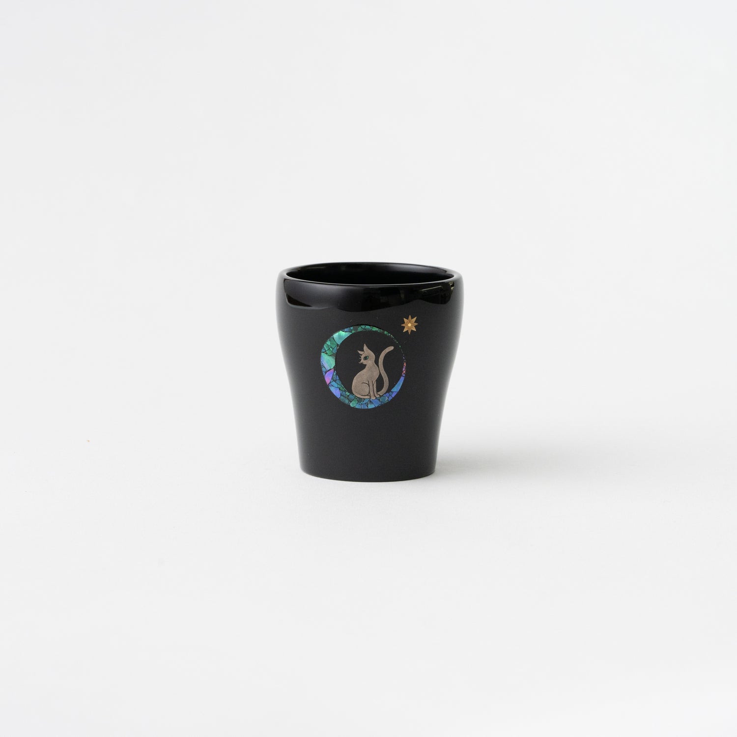Cat on Crescent Moon Cup