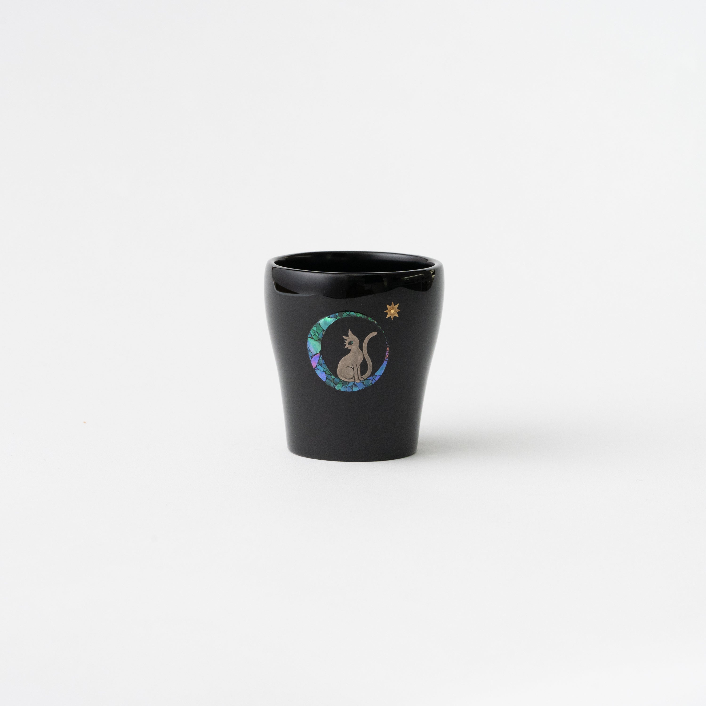 Cat on Crescent Moon Cup