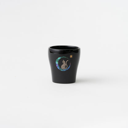 Cat on Crescent Moon Cup