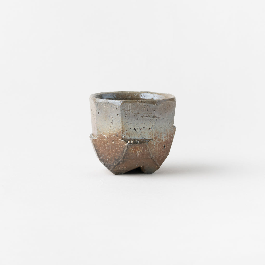 No.5 Sai Bizen Sake Cup Faceted Side / Syo Fujita