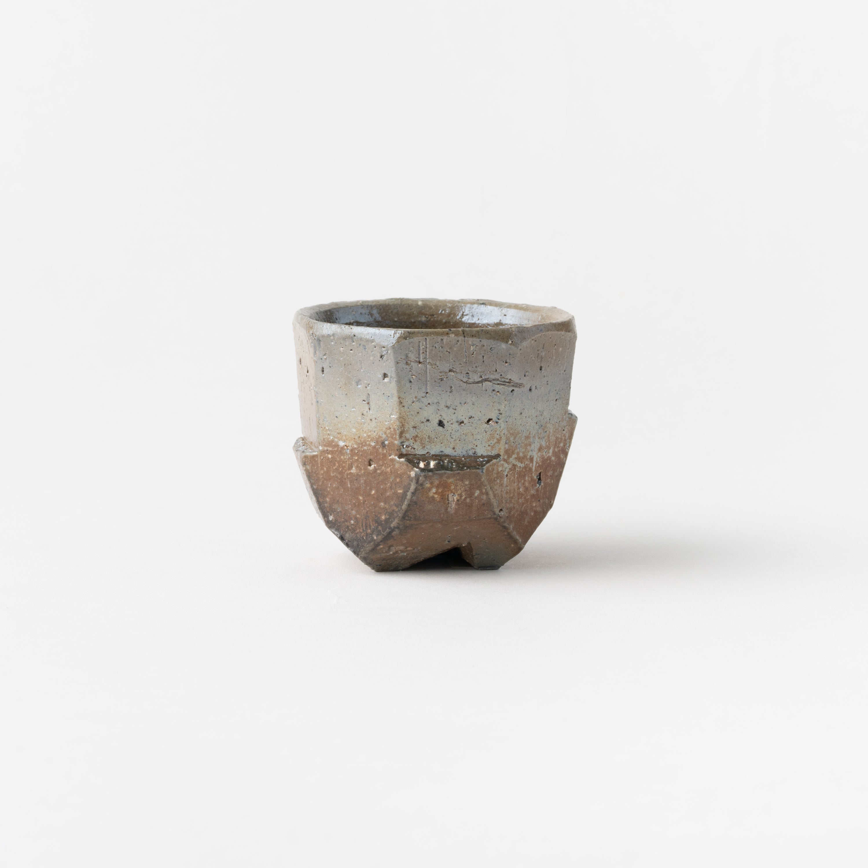 No.5 Sai Bizen Sake Cup Faceted Side / Syo Fujita