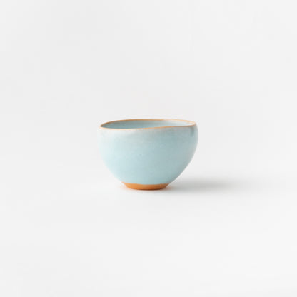 No. 1 Sake Cup with Pale Blue Glaze in Box (A)/ Yasushi Okada