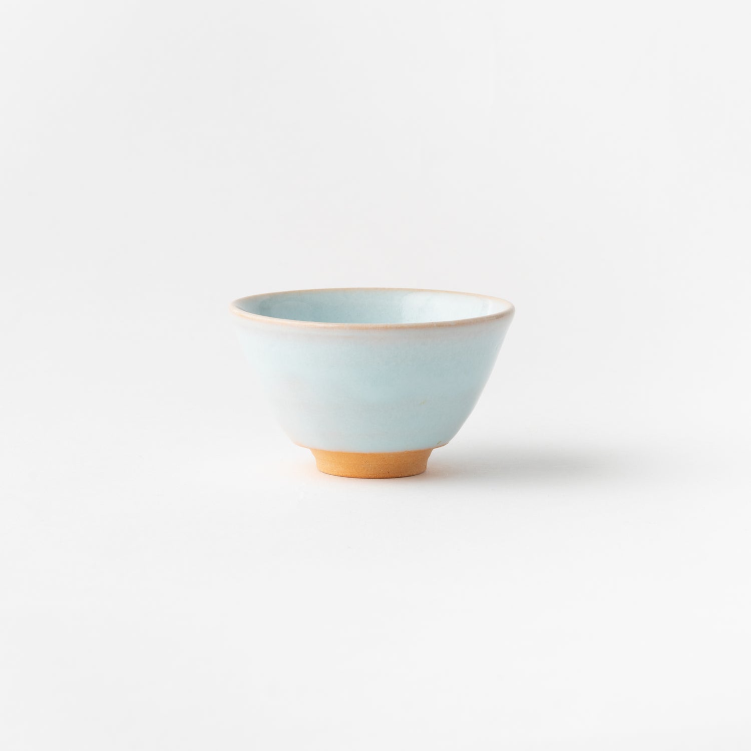 No. 5 Sake Cup with Pale Blue Glaze in Box (A)/ Yasushi Okada