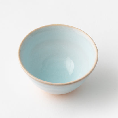 No. 5 Sake Cup with Pale Blue Glaze in Box (A)/ Yasushi Okada