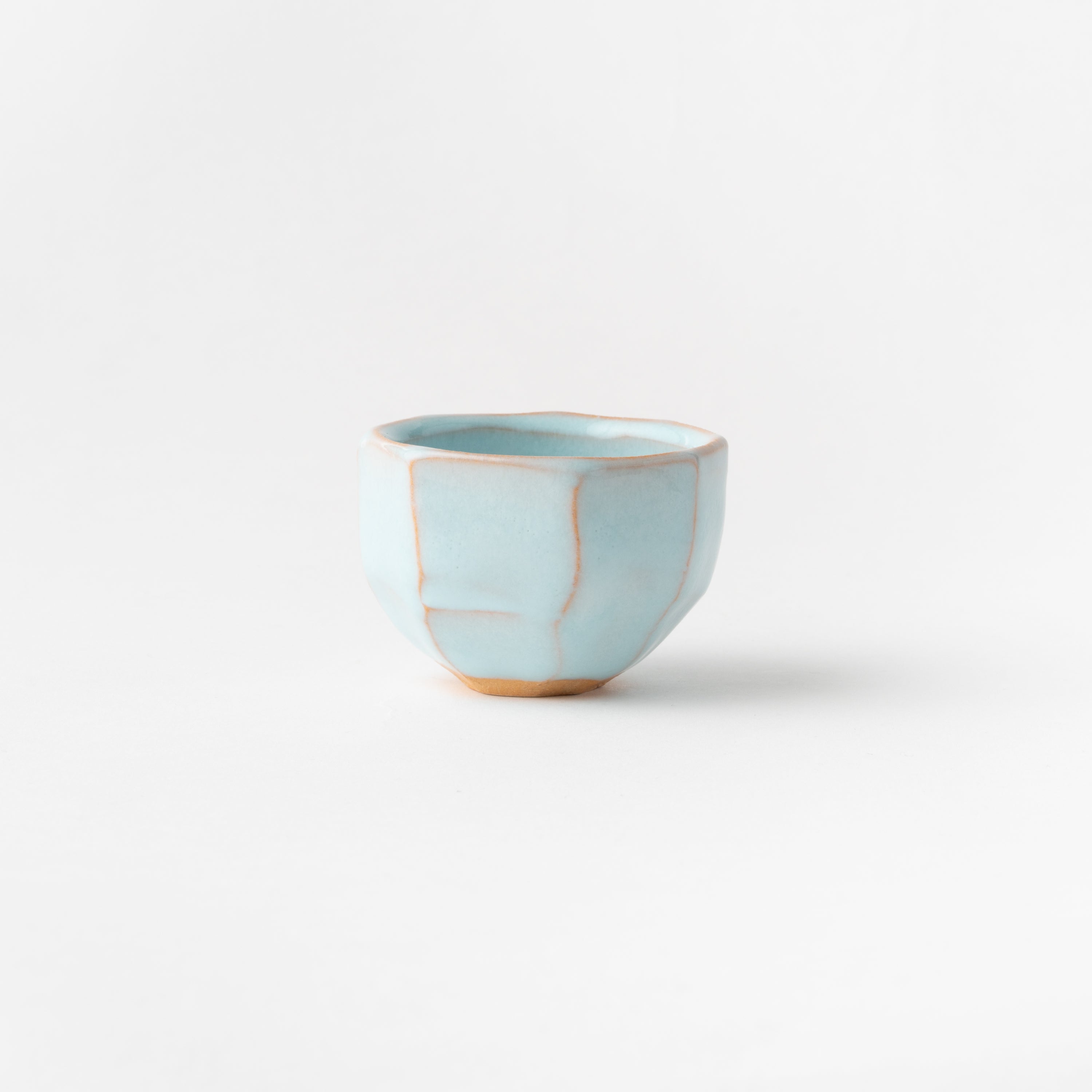 No. 6 Sake Cup with Pale Blue Glaze in Box (B)/ Yasushi Okada