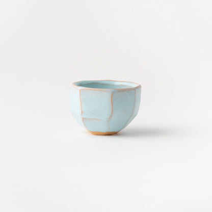 No. 6 Sake Cup with Pale Blue Glaze in Box (B)/ Yasushi Okada
