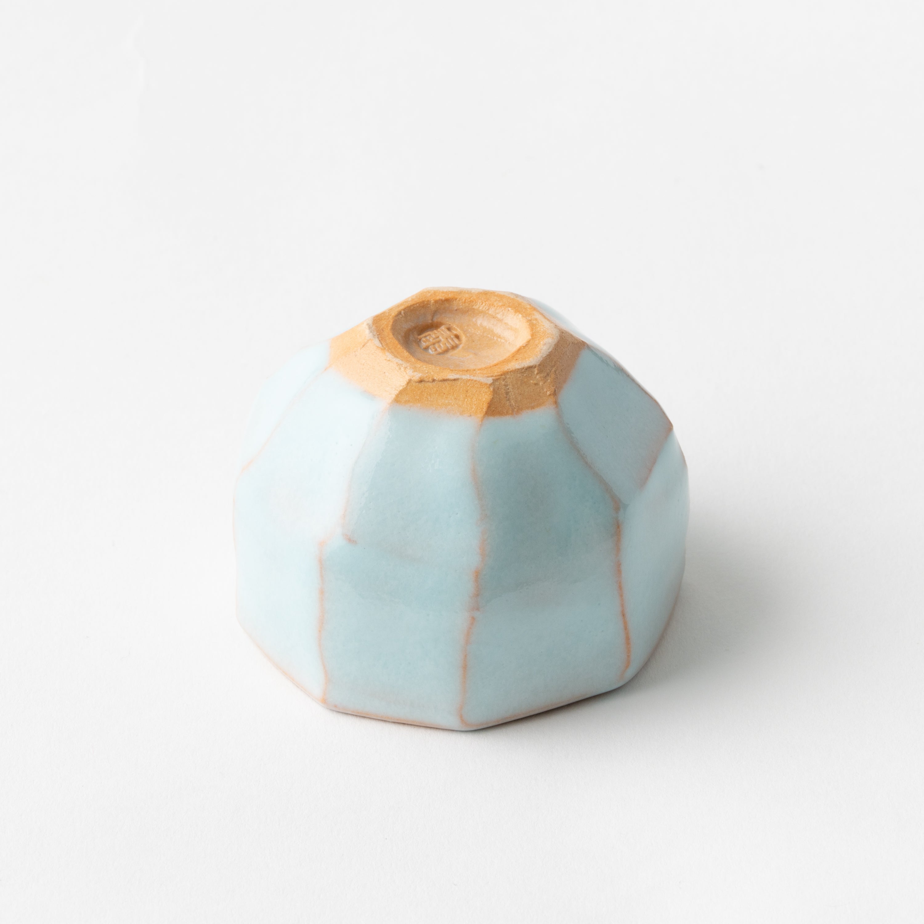 No. 6 Sake Cup with Pale Blue Glaze in Box (B)/ Yasushi Okada