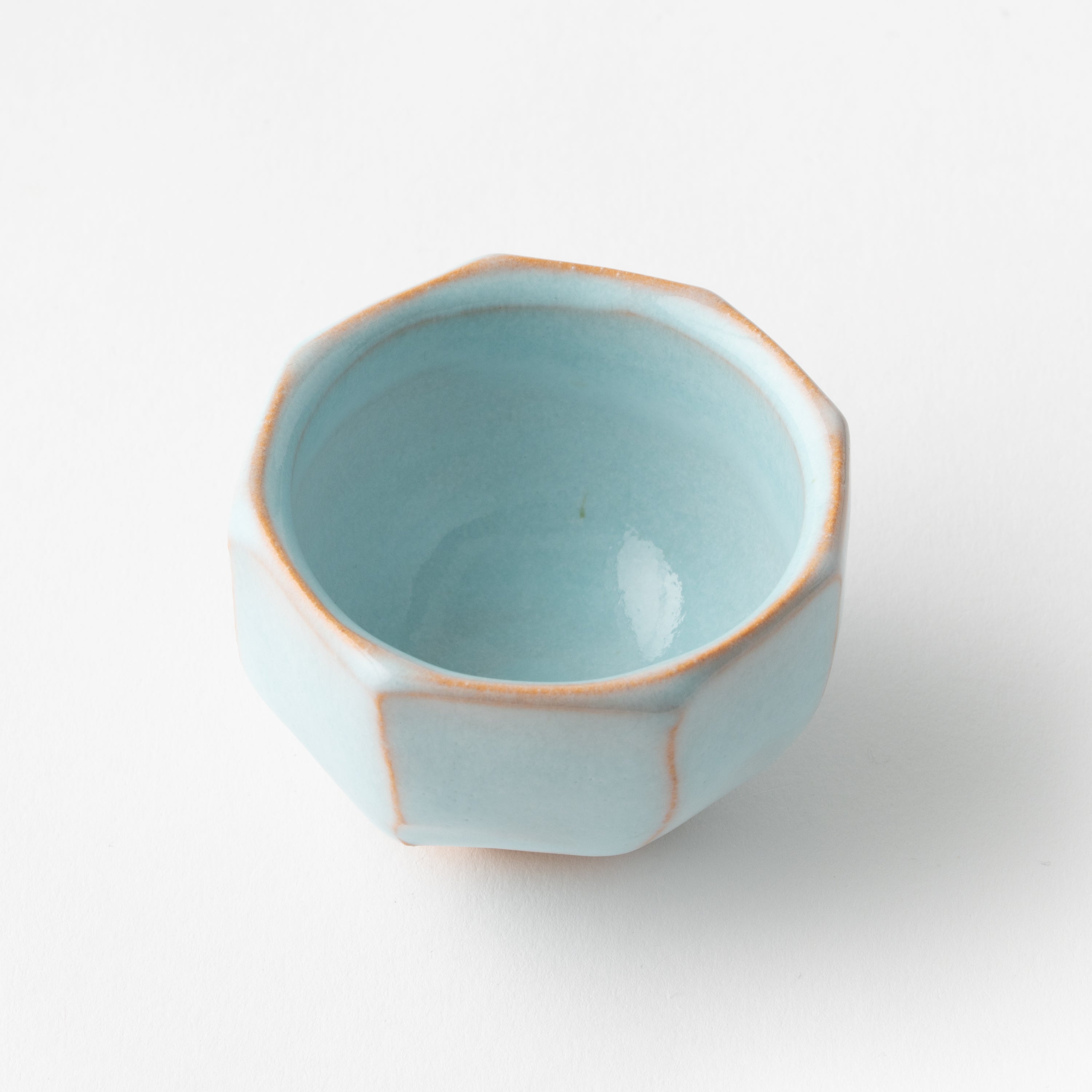 No. 6 Sake Cup with Pale Blue Glaze in Box (B)/ Yasushi Okada