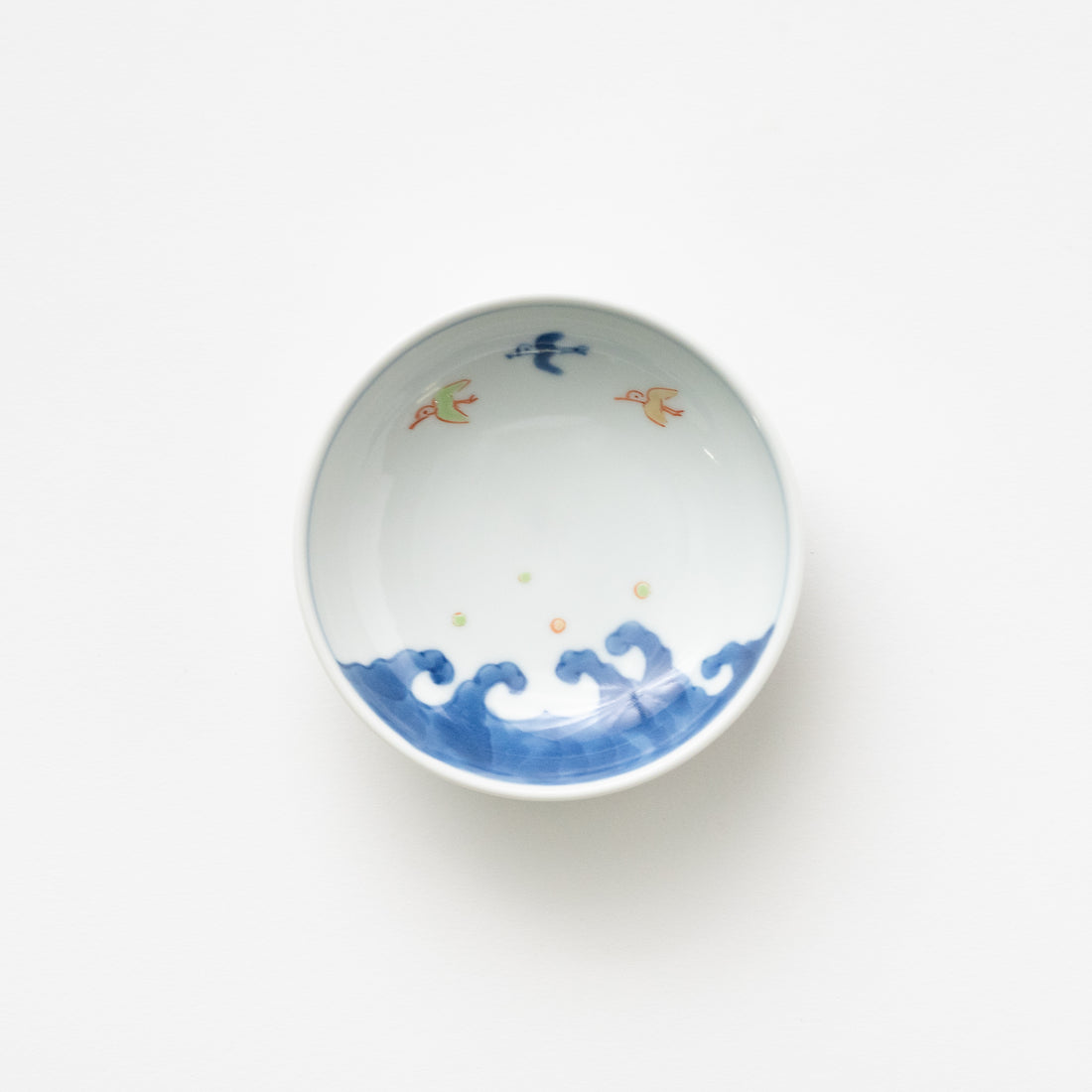 Small Round Plate / Birds &amp; Waves
