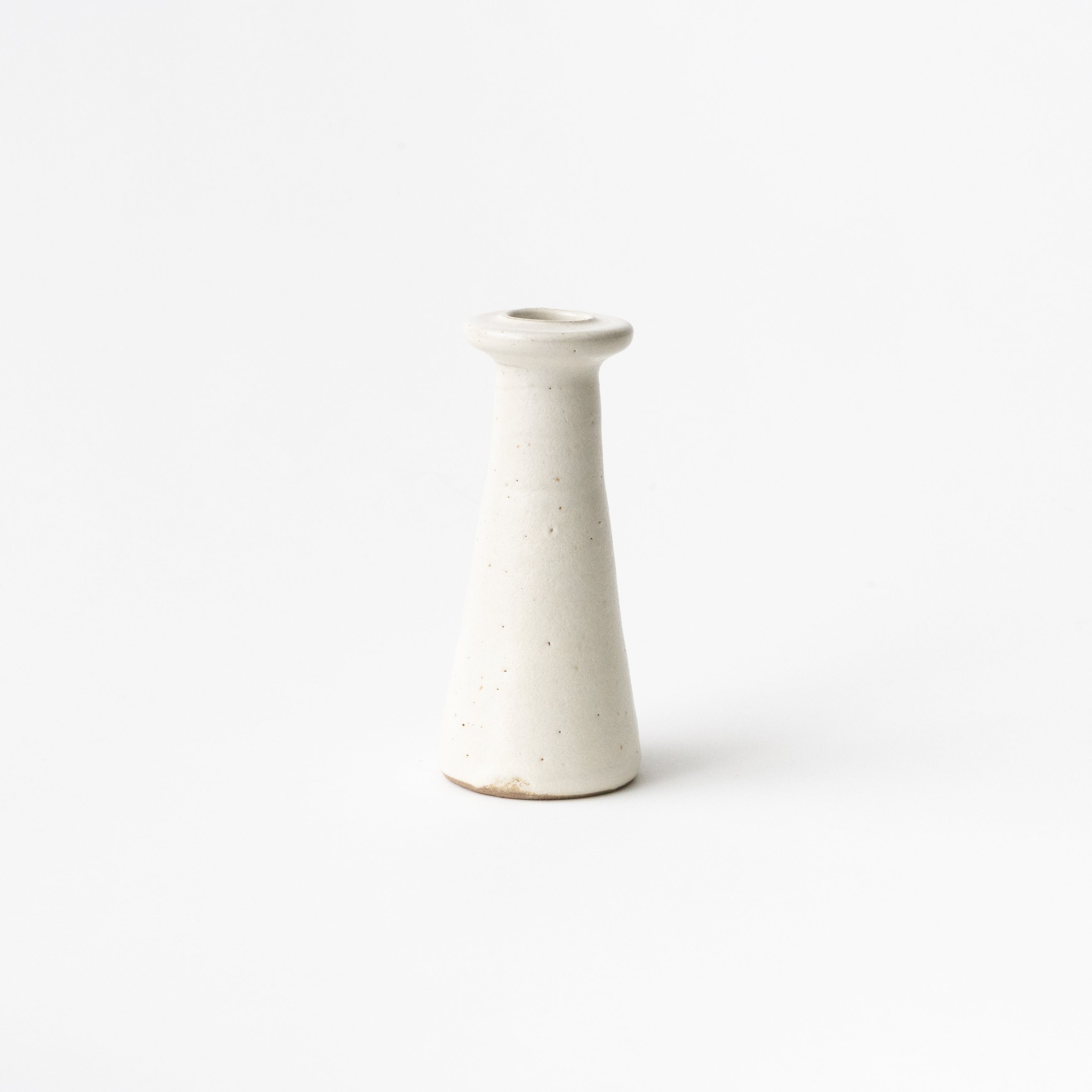 White Glaze Flower Vase H14 / Kenta Nakazato