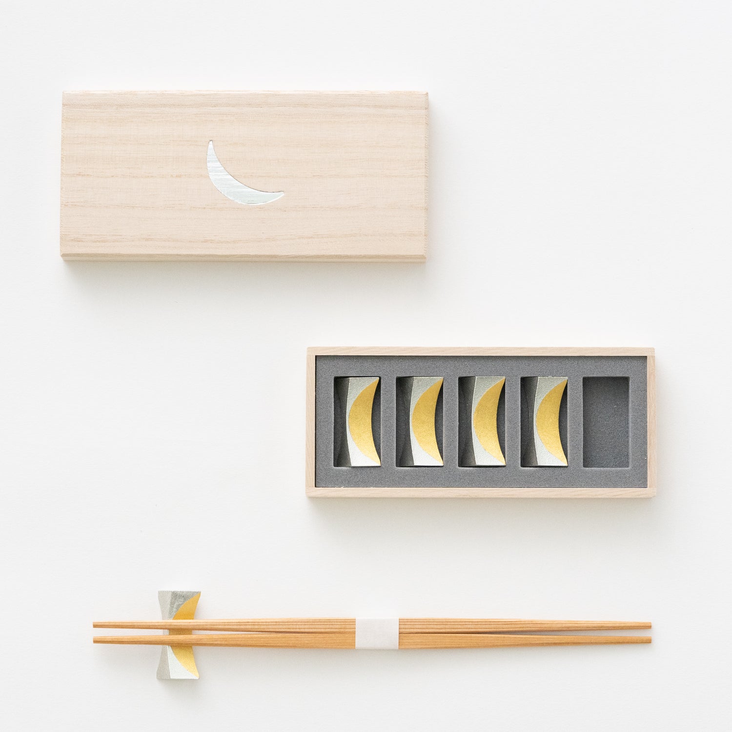 Chopstick Rest 5pcs Set / Moon (Gold)