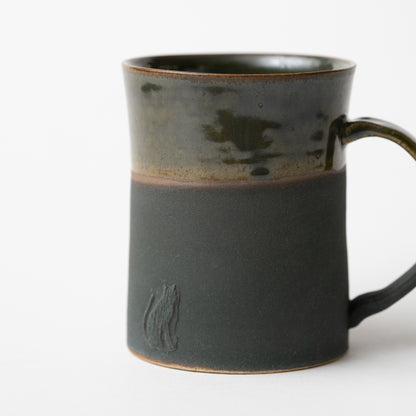 Two-tone Mug (Cat - Green) / Sho Kumamoto