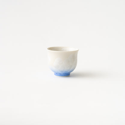 HanaKessho Sake Cup / Blue on White