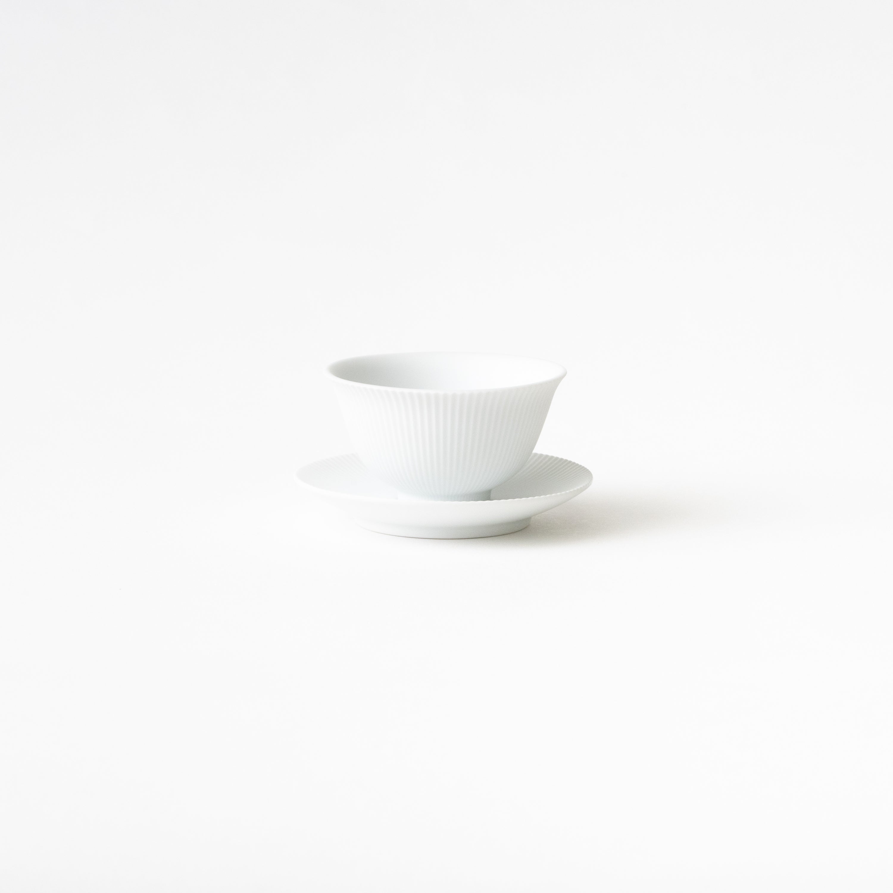 Shinogi Cup with Saucer / Matte White